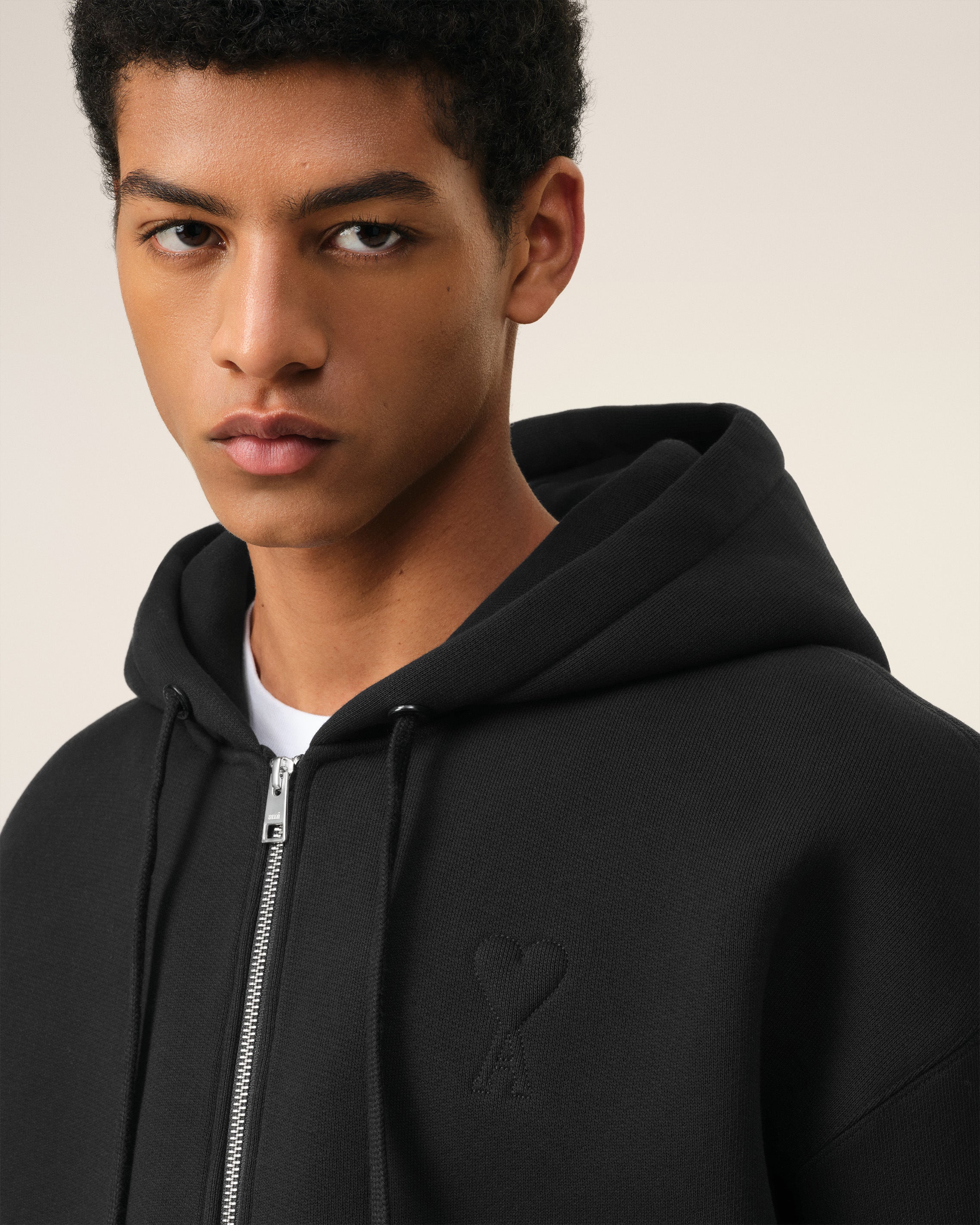 ZIPPED AMI DE COEUR HOODIE BLACK
