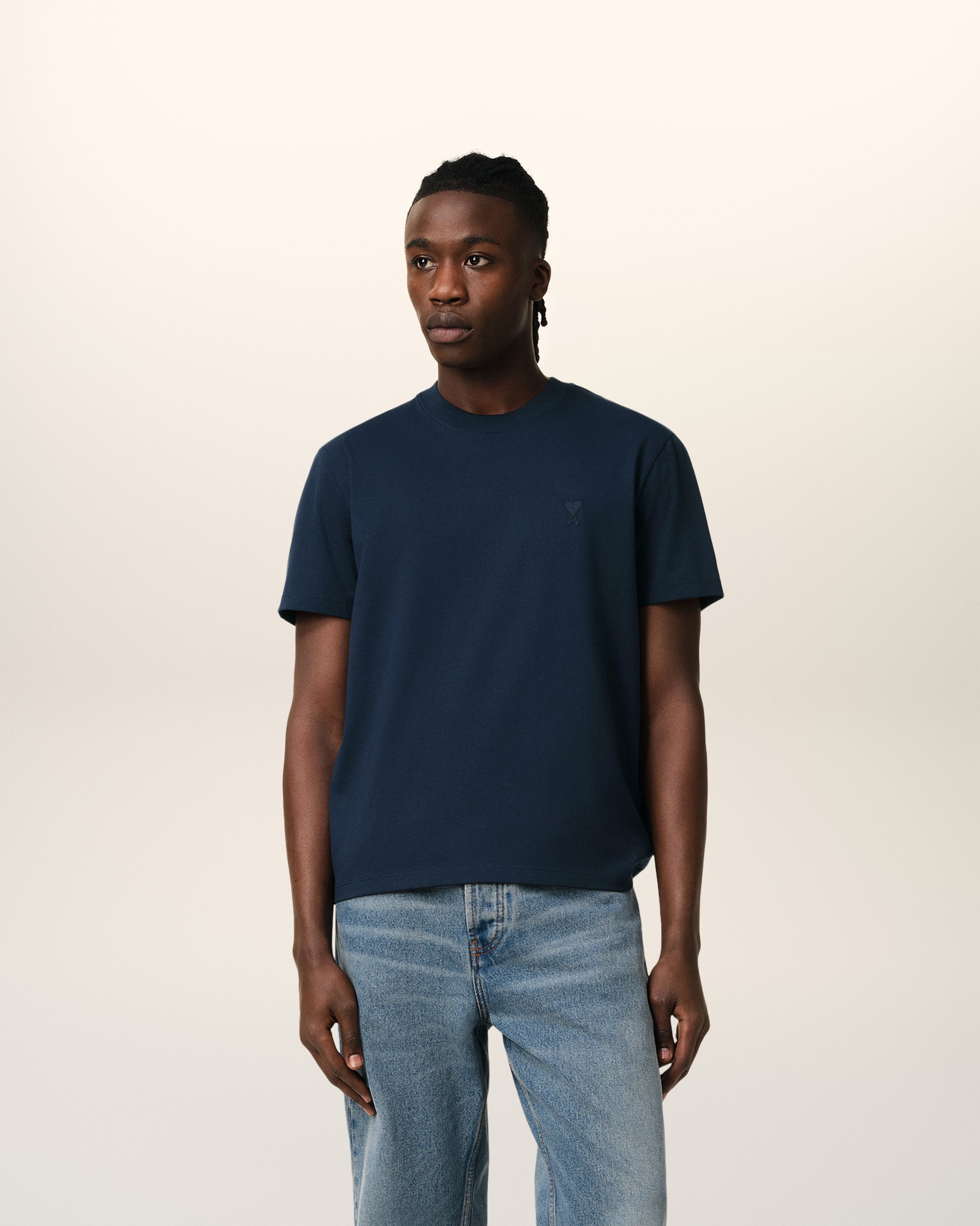 NAVY COTTON AMI DE COEUR T-SHIRT NIGHT BLUE