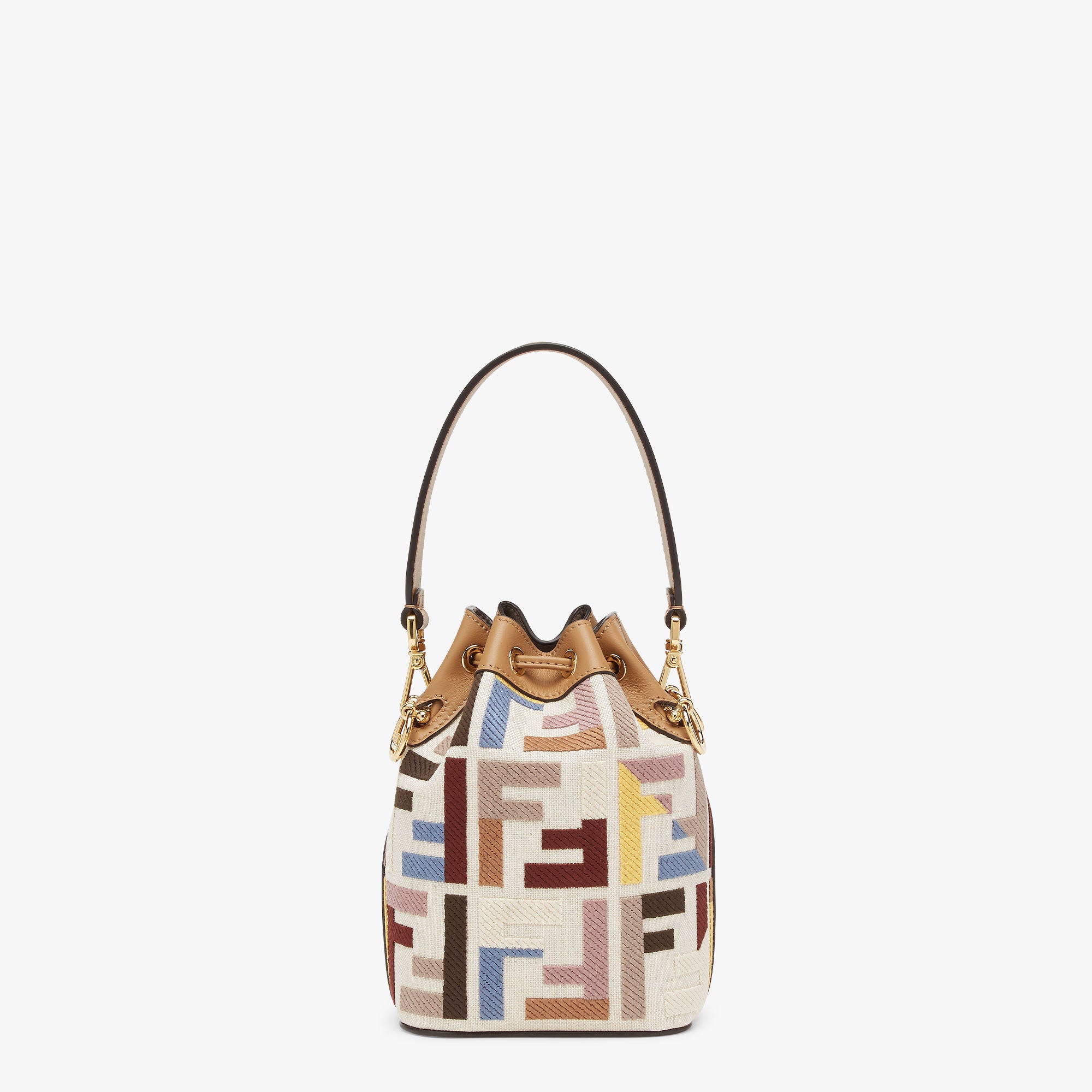 Mon Tresor Multicolor canvas mini-bag with FF embroidery