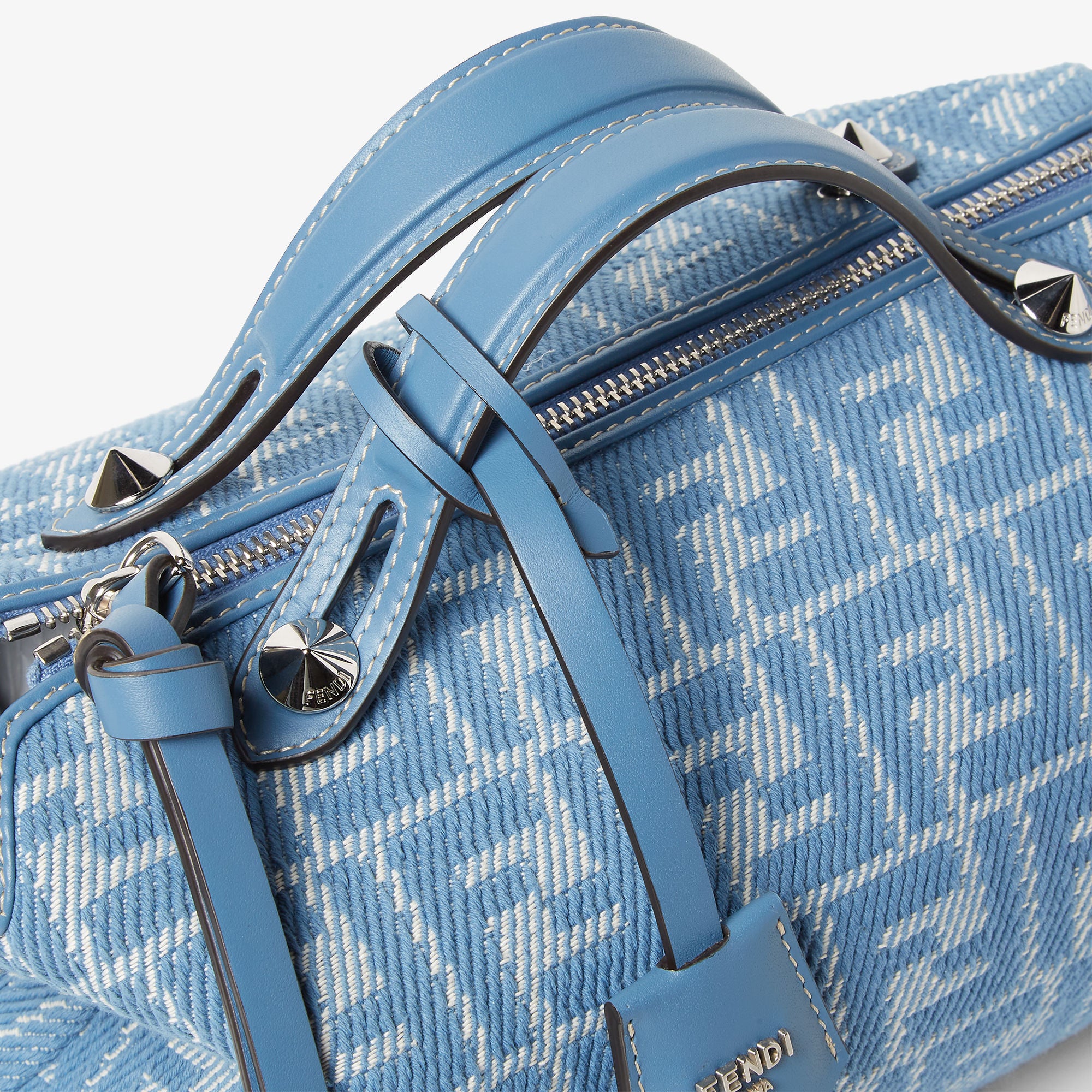 By The Way Soft Medium Blue denim-effect FF jacquard bag