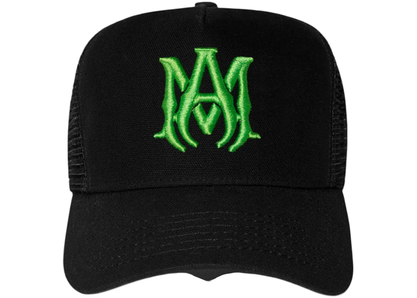 AMIRI MA Logo Trucker Hat Cap Black/Green