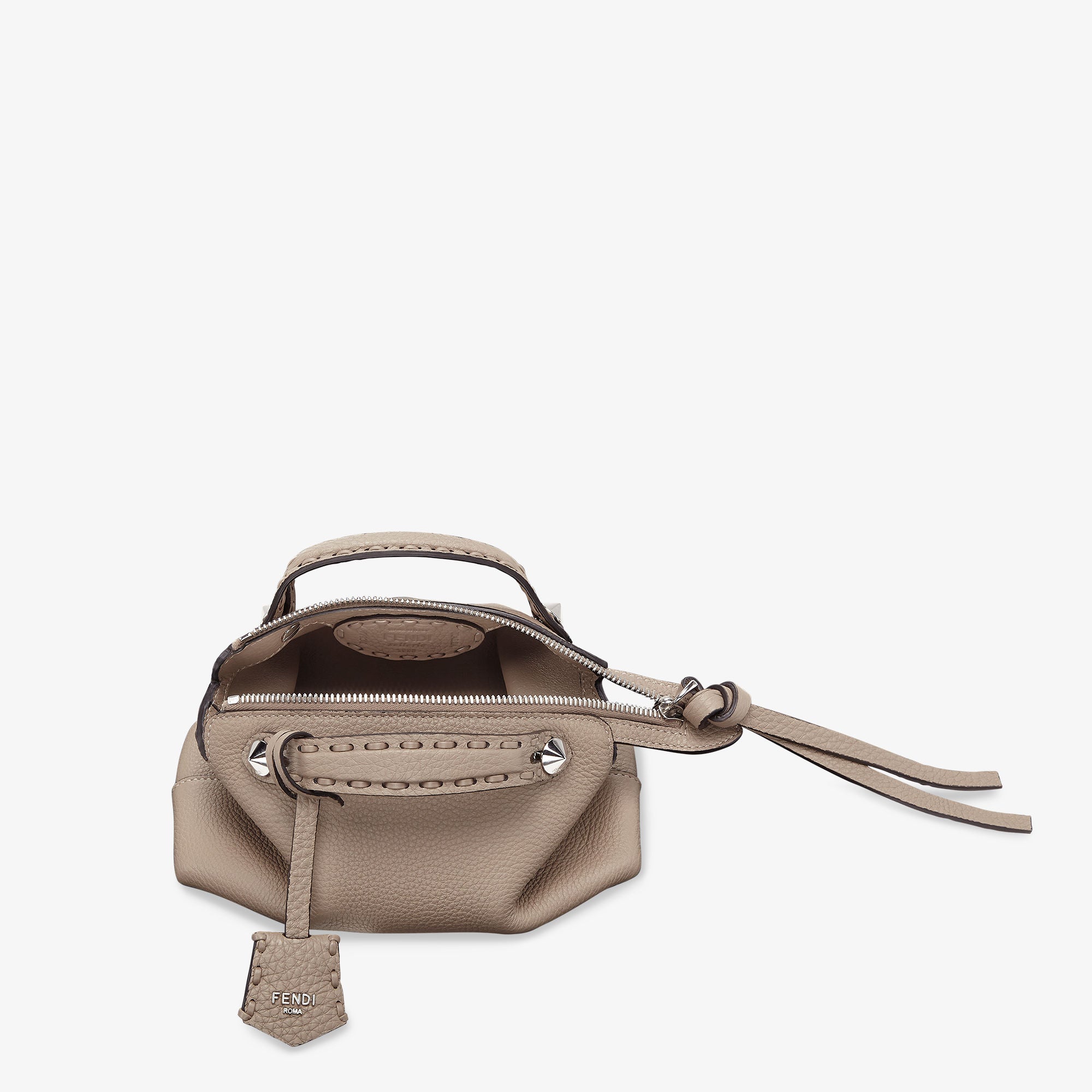 By The Way Selleria Mini Dove gray Selleria mini-bag with 156 hand-sewn topstitches