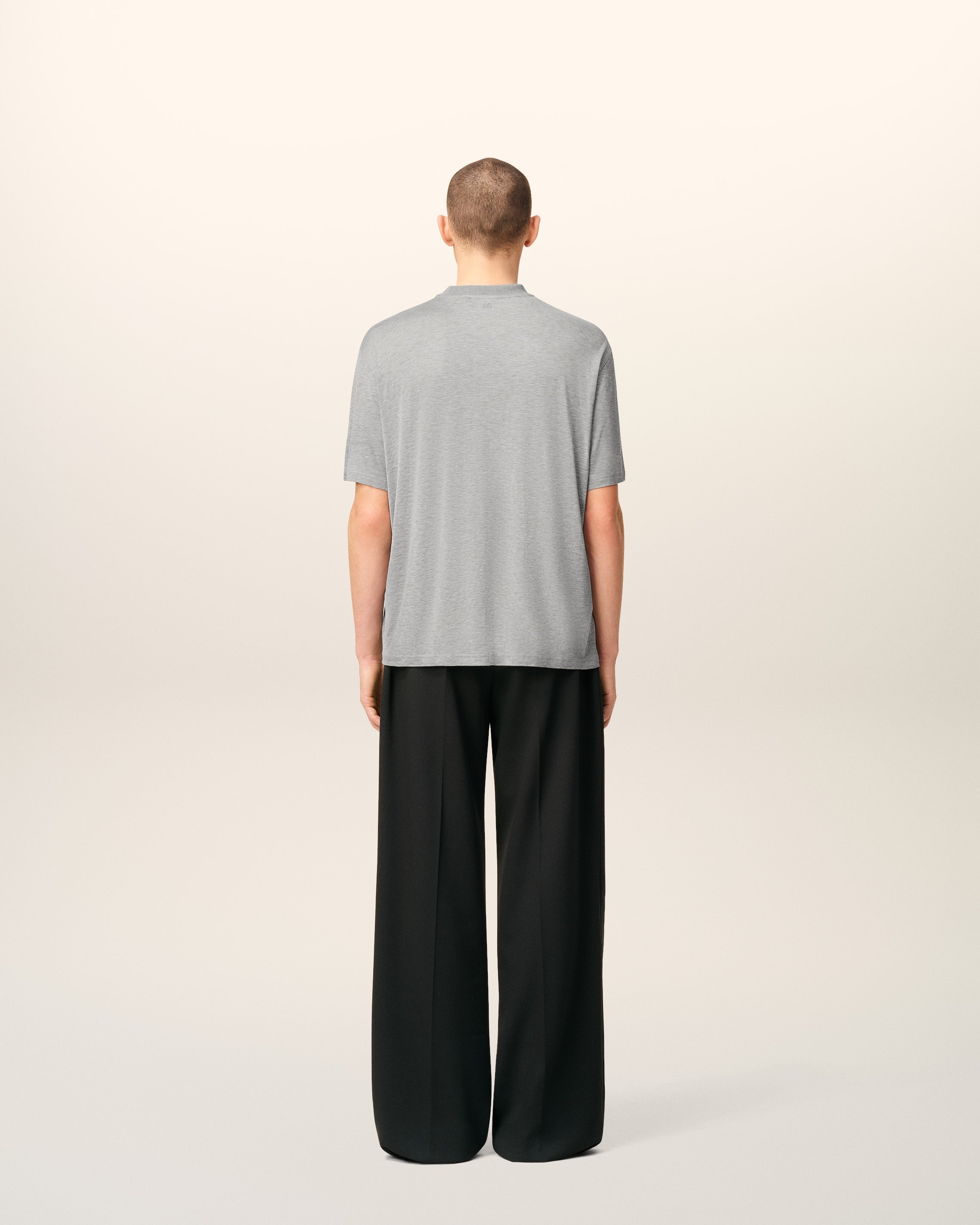 Grey Cotton Short Sleeves T-shirt HEATHER GREY