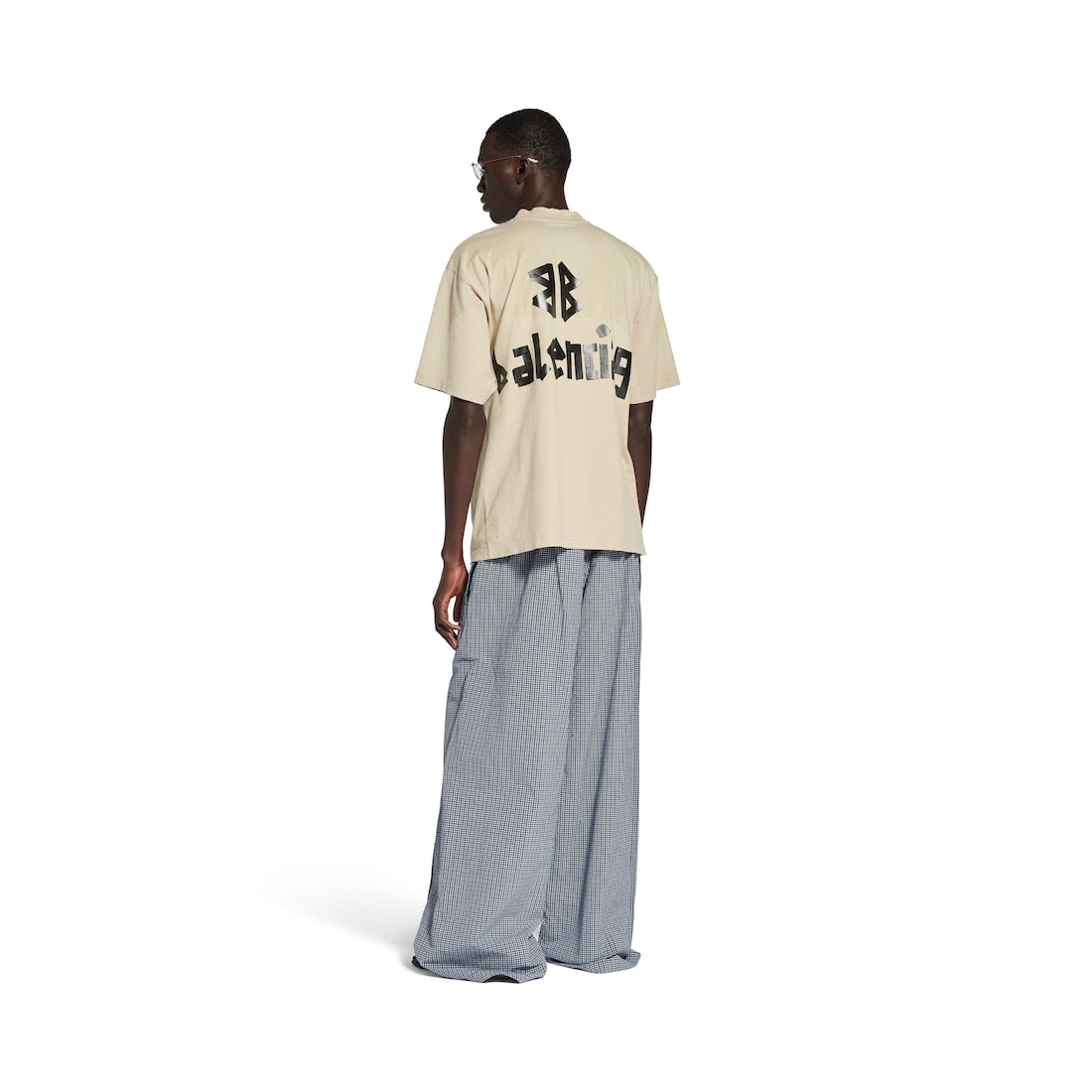 Tape Type T-shirt Medium Fit in Beige