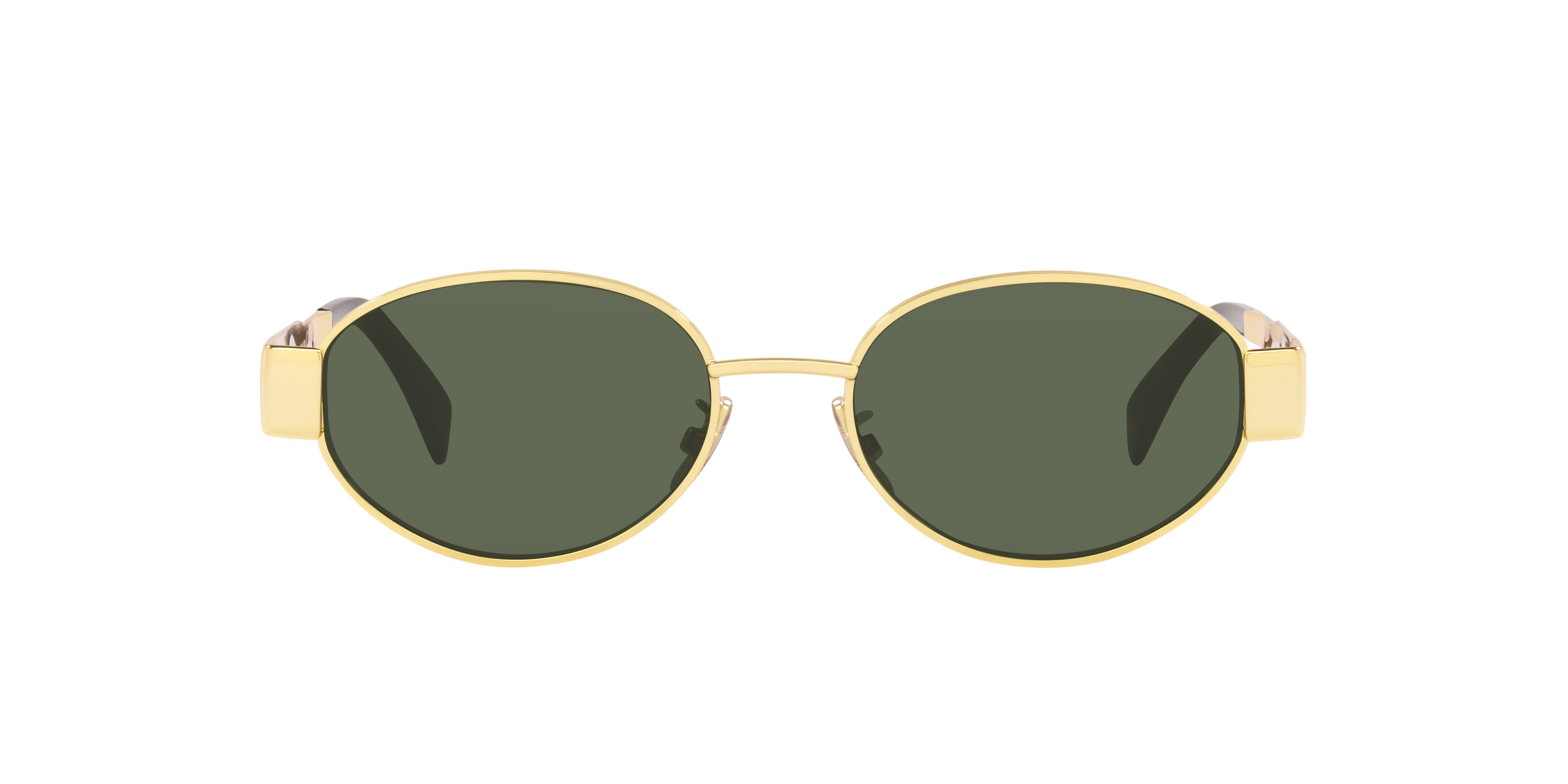 CELINE CL40235U Gold Shiny - Women Luxury Sunglasses, Green Lens