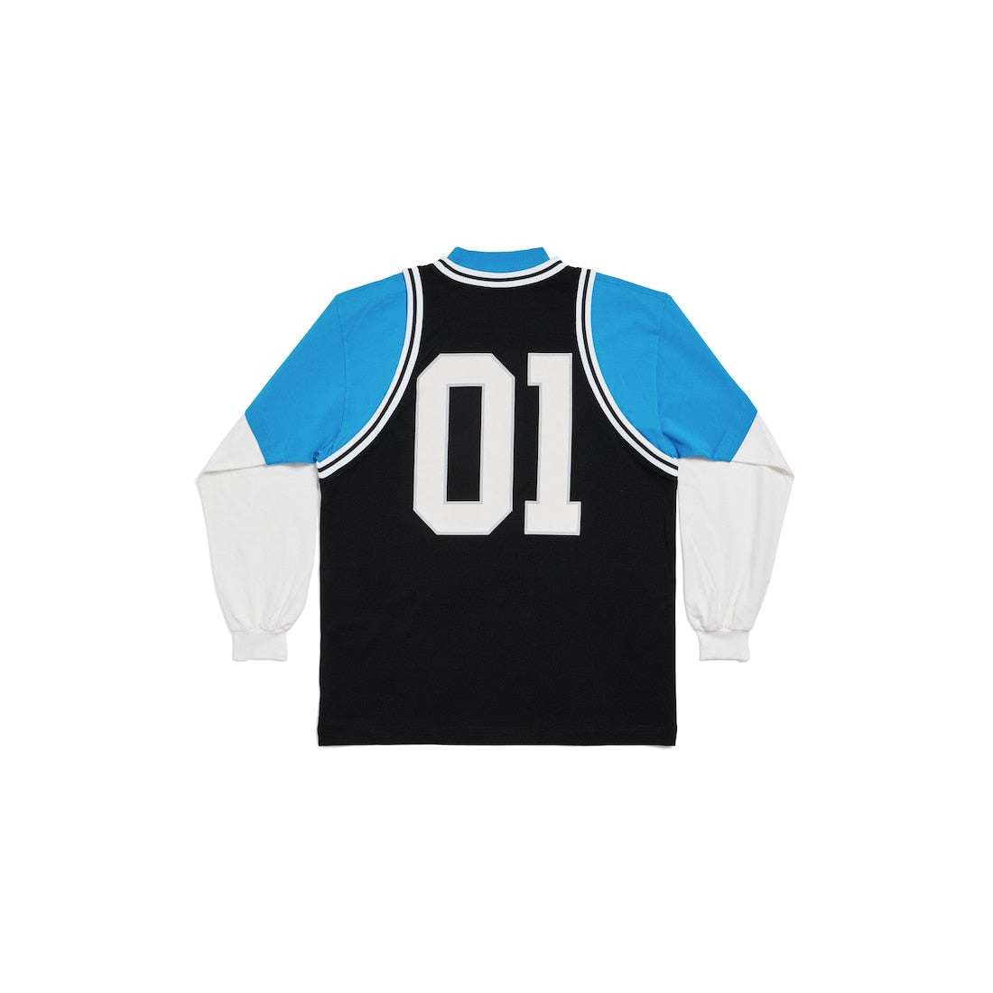 Men's Basketball Series - Layered Long Sleeve T-shirt in Black/White