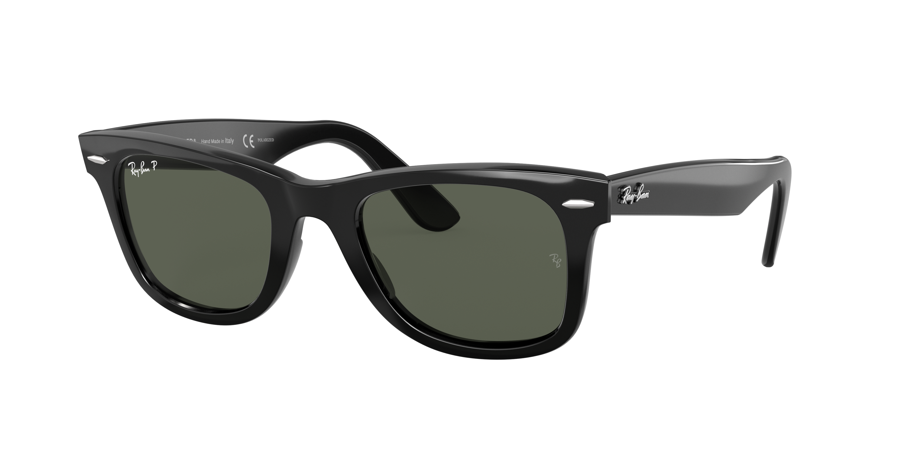 RAY-BAN RB2140 Original Wayfarer Classic Black - Sunglasses, Green Lens
