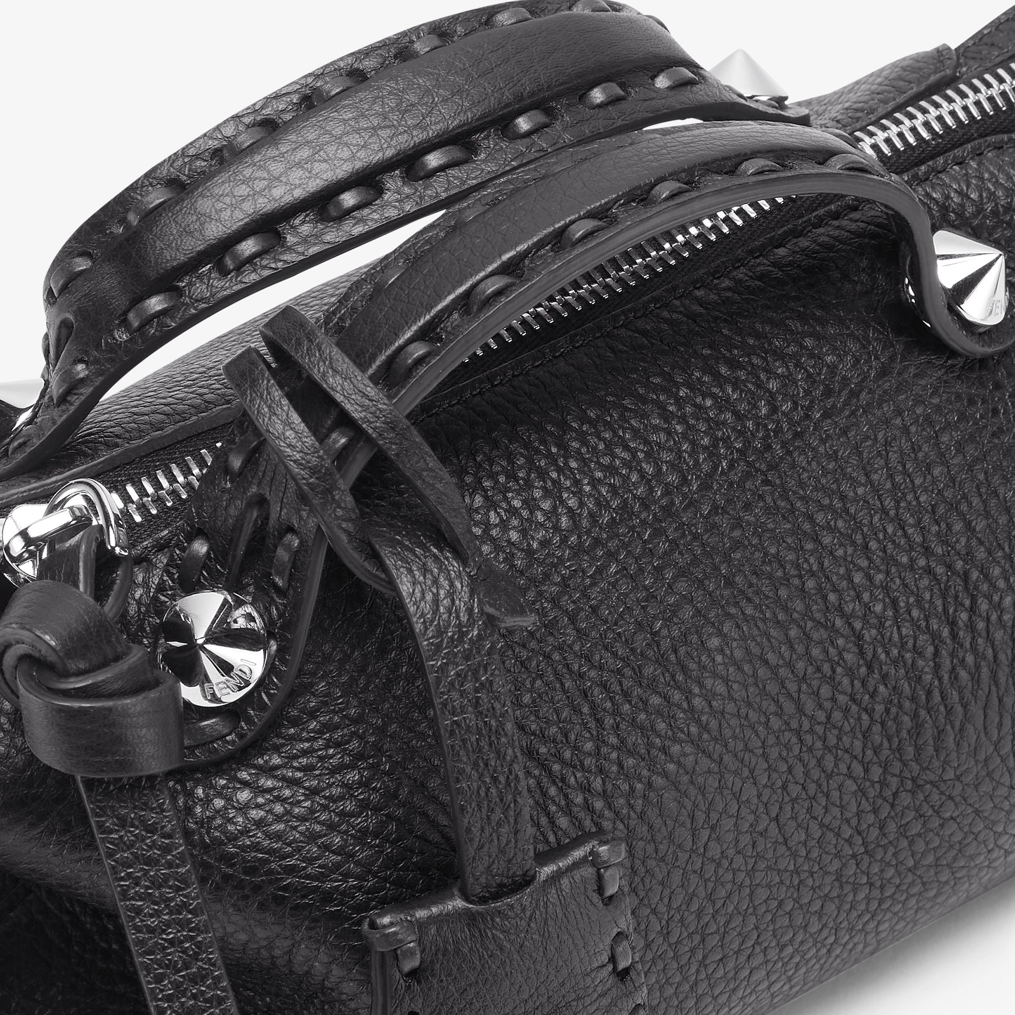 By The Way Selleria Mini Black Selleria mini-bag with 156 hand-sewn topstitches