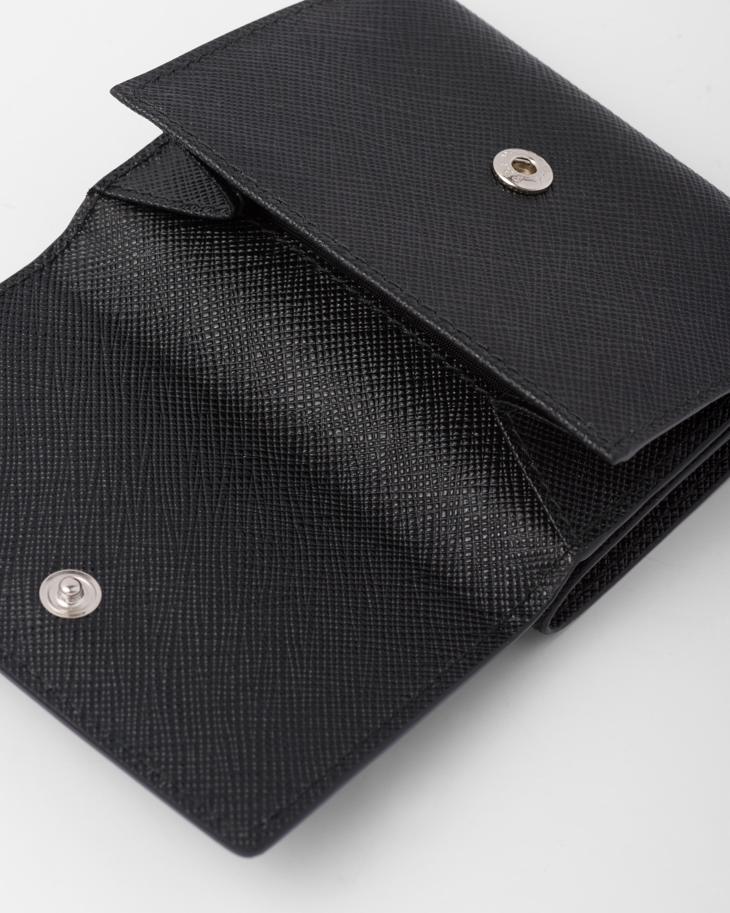 Small Saffiano leather wallet Black