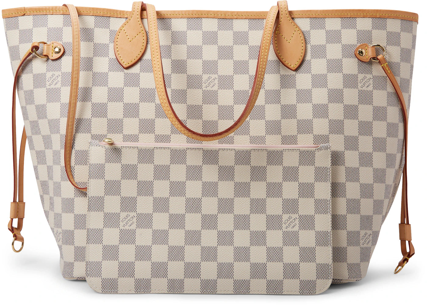 Louis Vuitton Neverfull Damier Azur MM Rose Ballerine Lining