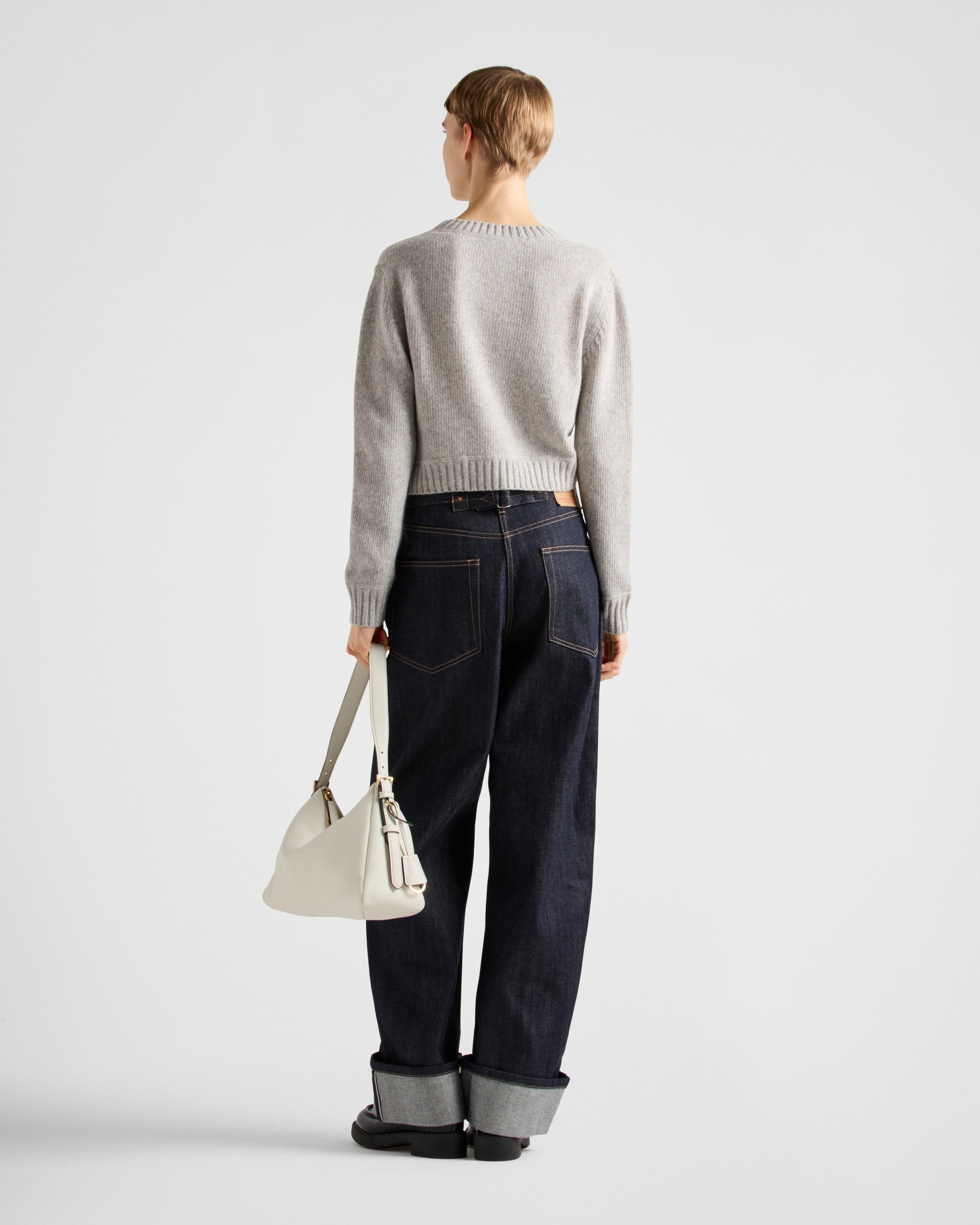 Wool and cashmere crew-neck sweater Marble Gray