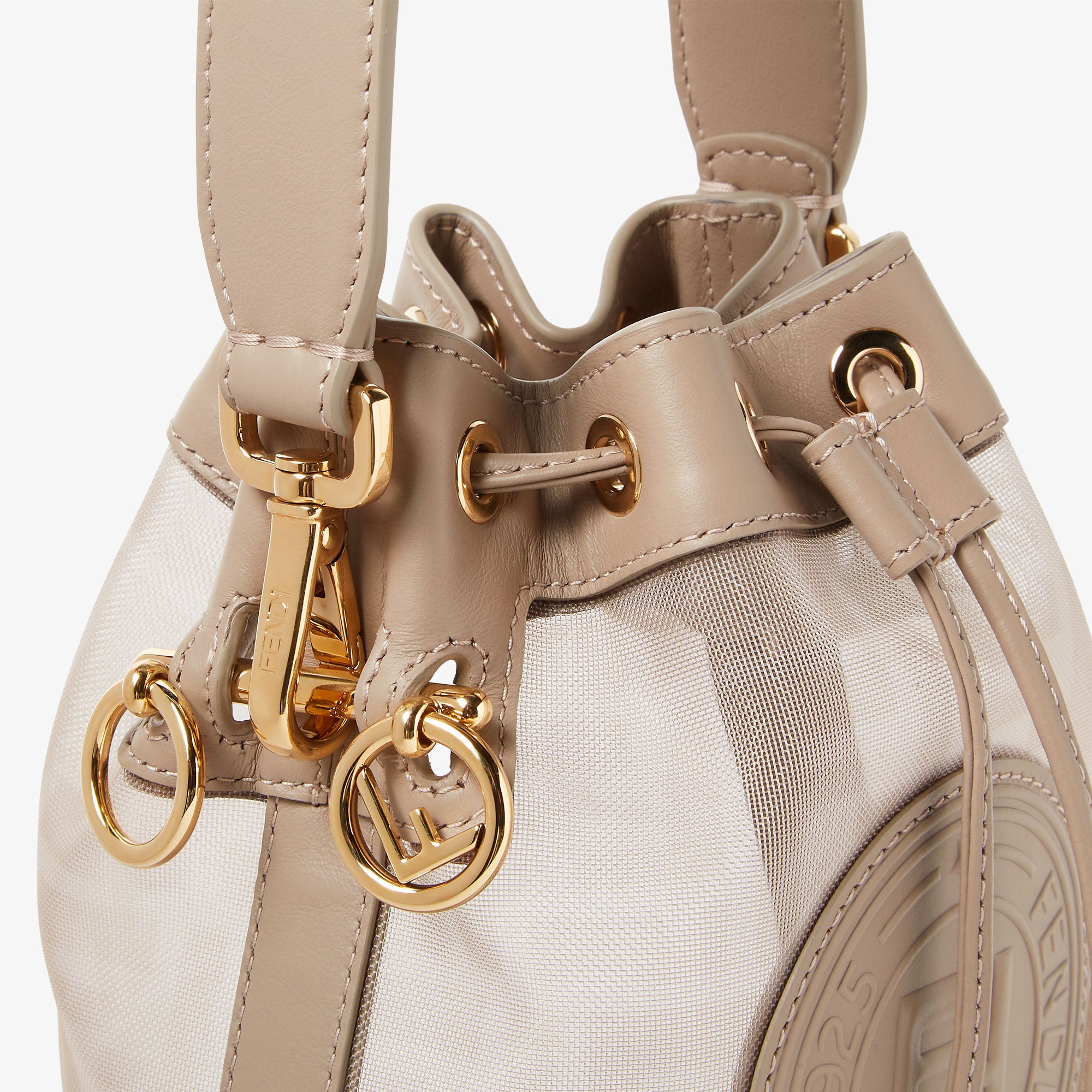 Mon Tresor Dove gray FF mesh mini-bag