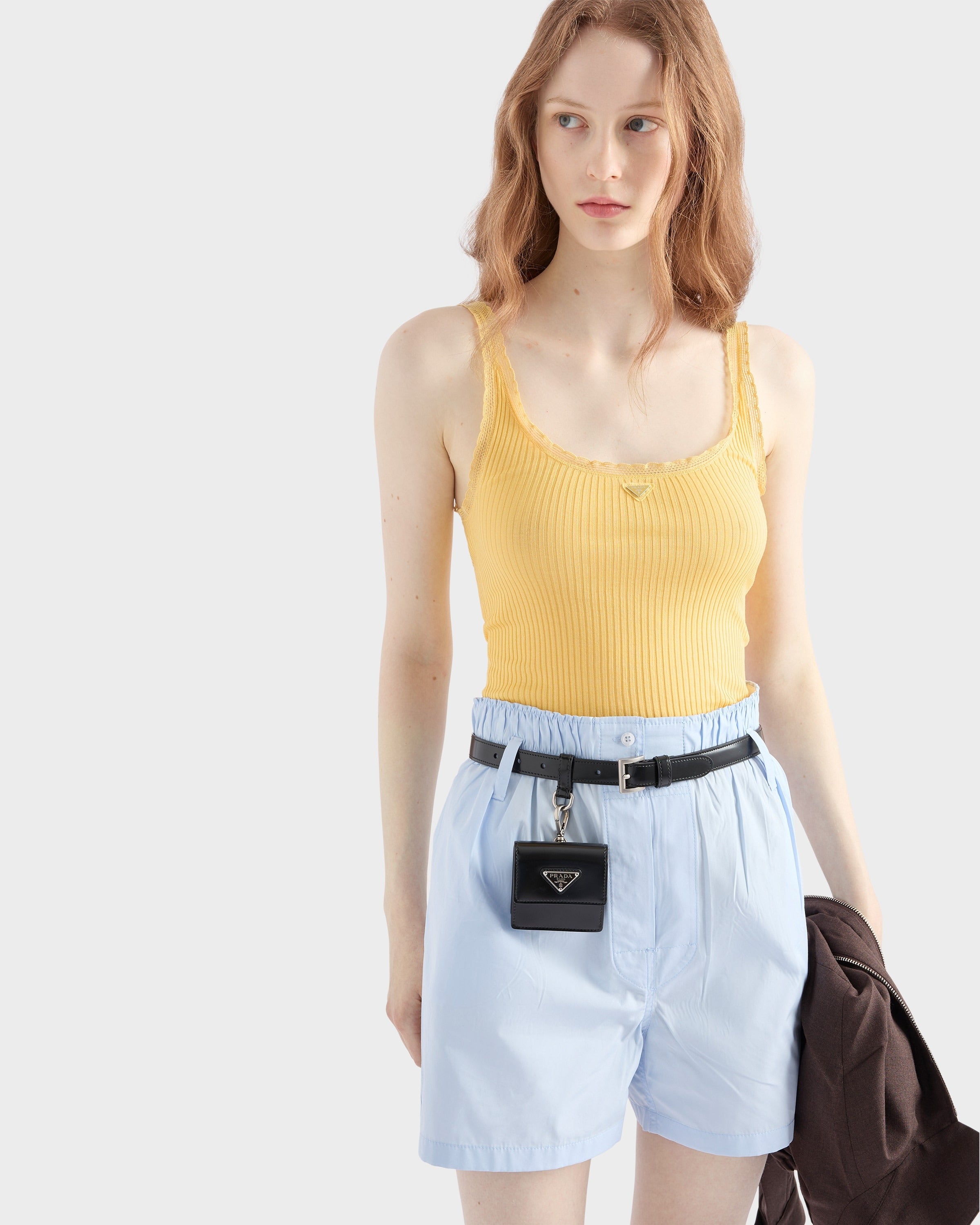 Ribbed cotton top Yellow