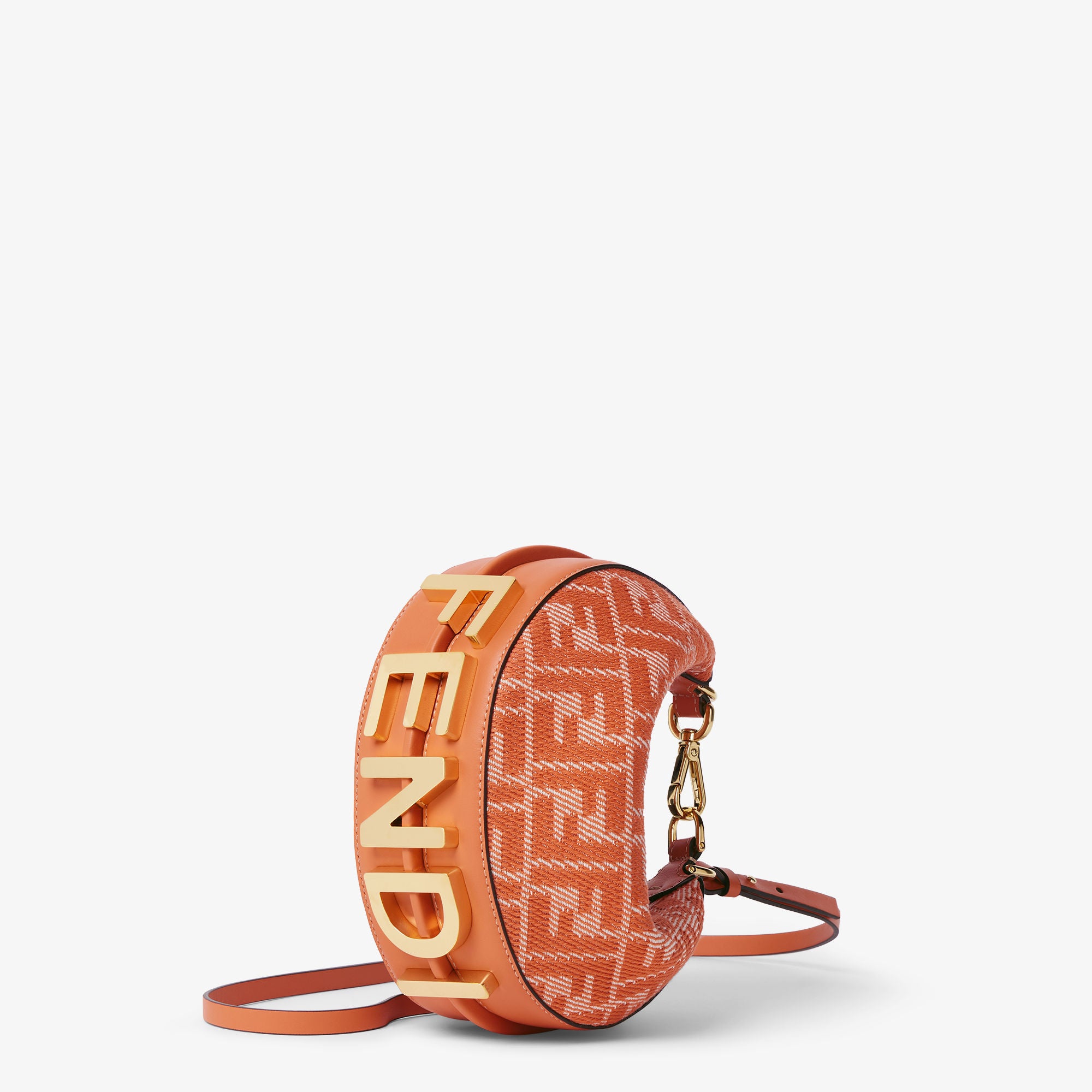 Fendigraphy Mini Orange denim-effect FF jacquard mini-bag