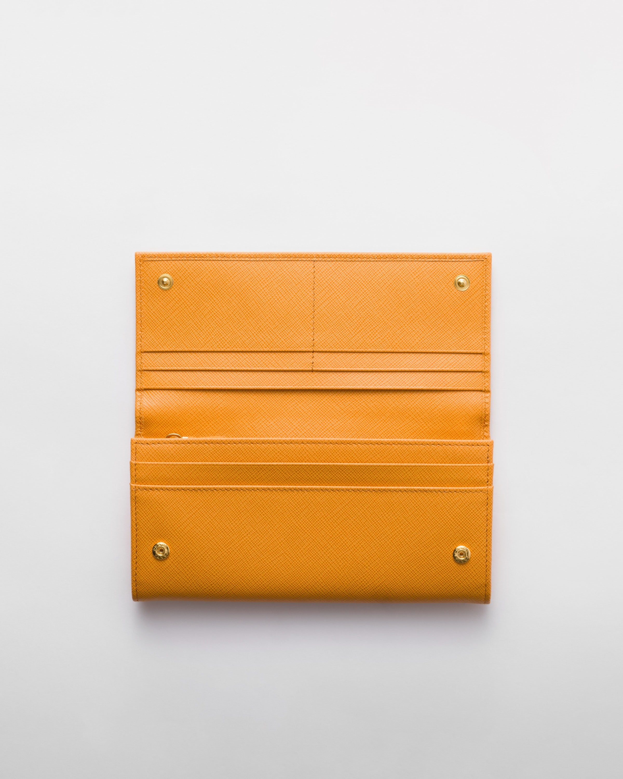 Large Saffiano Leather Wallet Amber