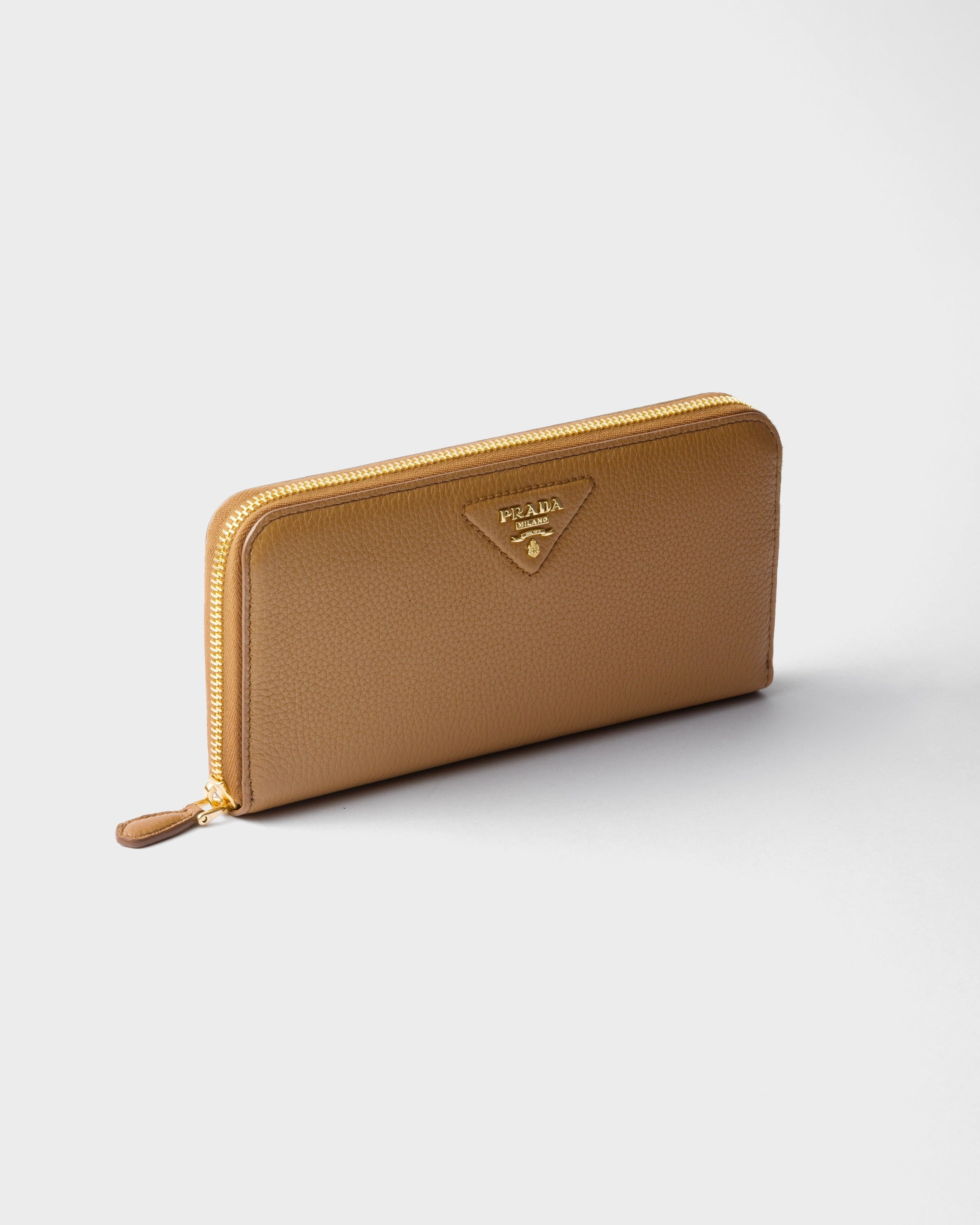 Large leather wallet Caramel