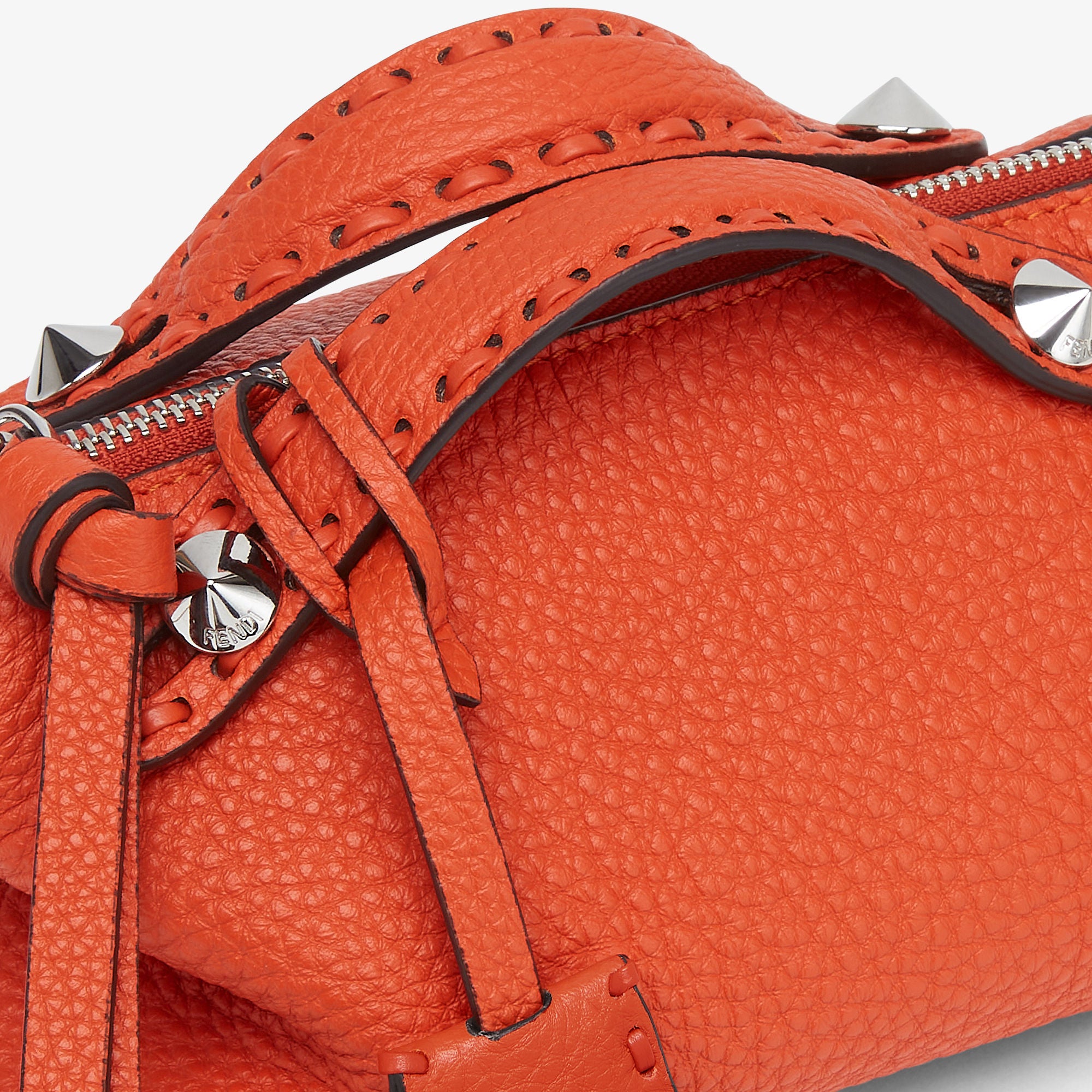 By The Way Selleria Mini Orange Selleria mini-bag with 156 hand-sewn topstitches