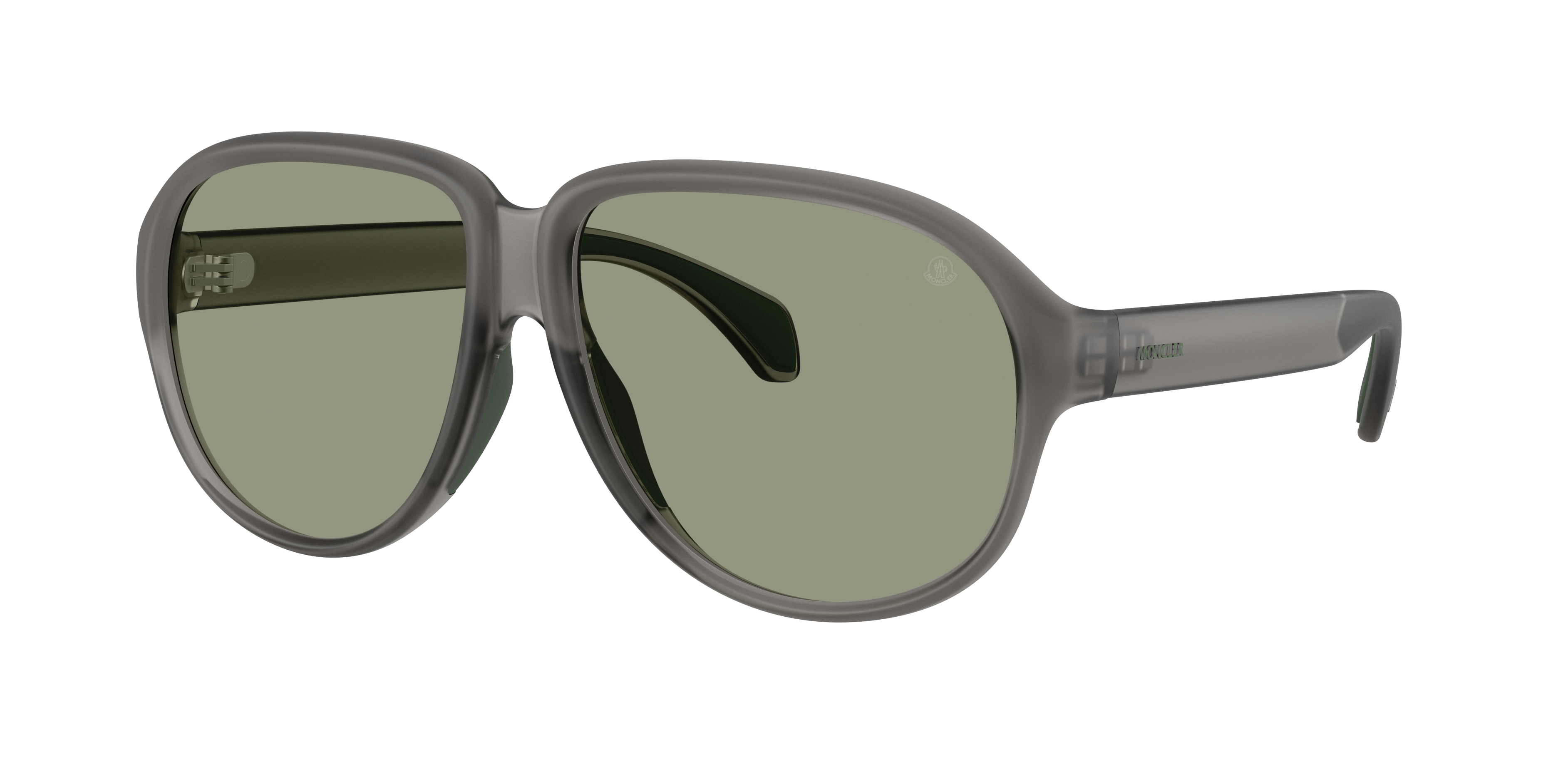 MONCLER ME8001 Halcyonne Matte Grey - Unisex Sunglasses, Green Lens