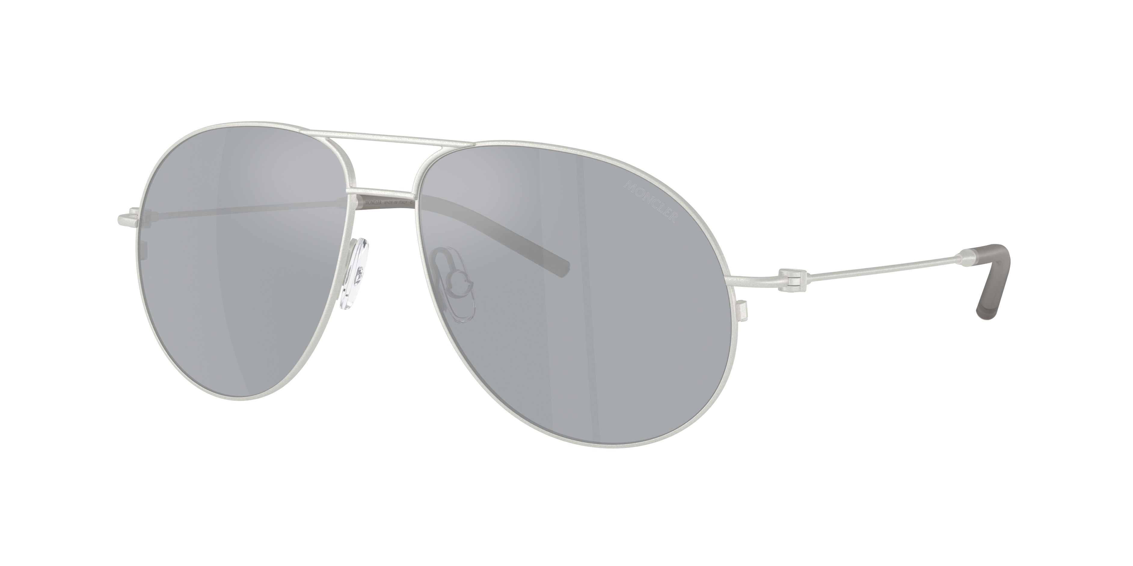 MONCLER ME4002 Flyze Matte Silver - Unisex Sunglasses, Blue Mirror Silver Lens
