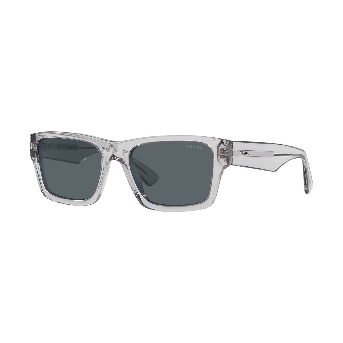 PRADA PR 25ZS Crystal Grey - Men Luxury Sunglasses, Blue Lens