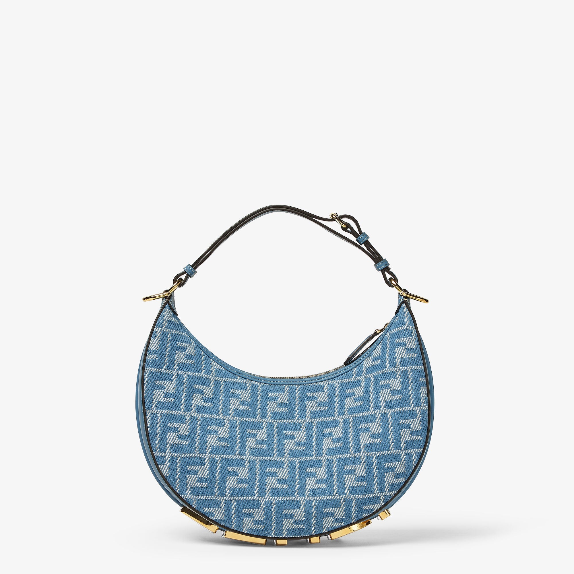 Fendigraphy Small Blue denim-effect FF jacquard bag