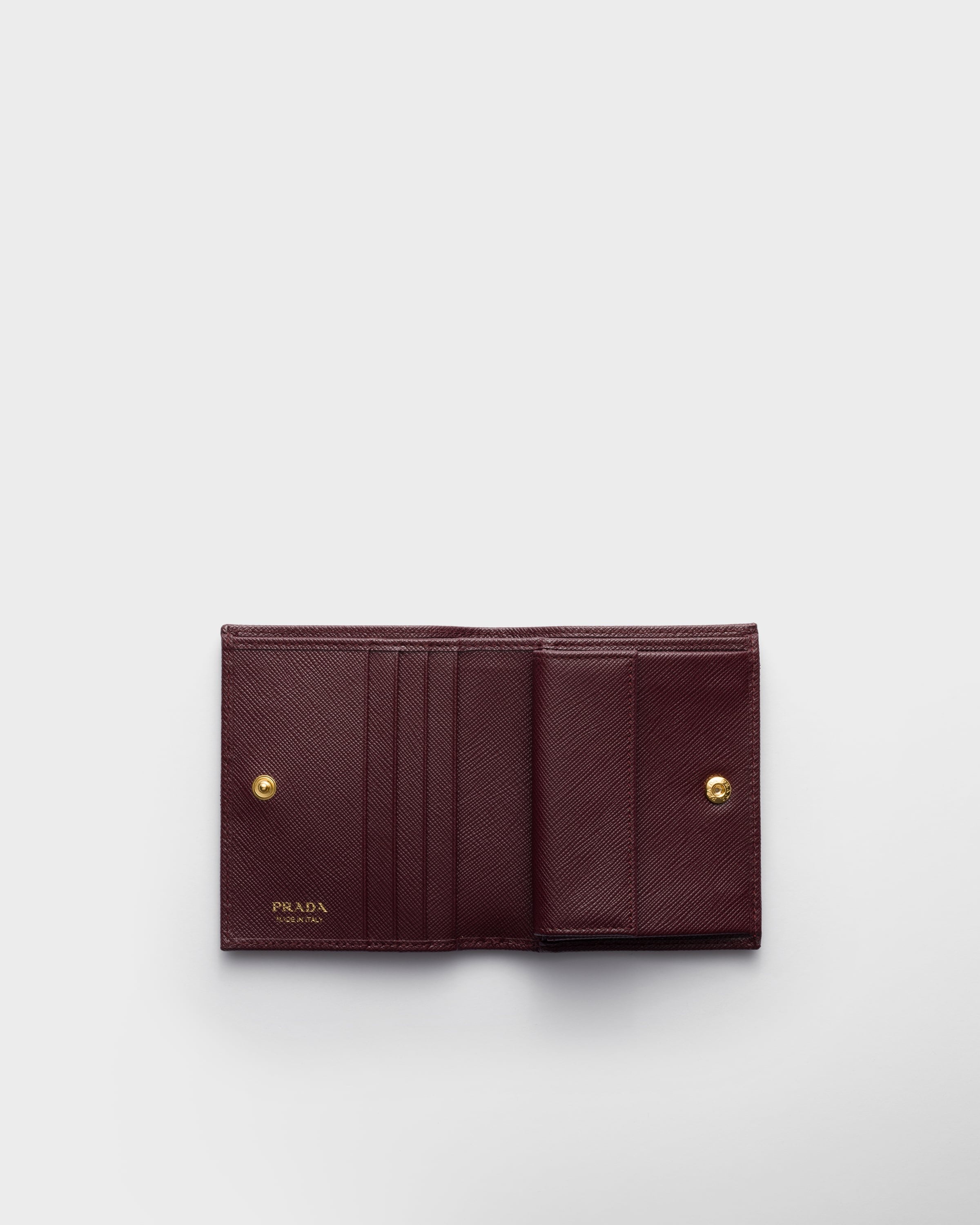 Small Saffiano Leather Wallet Burgundy