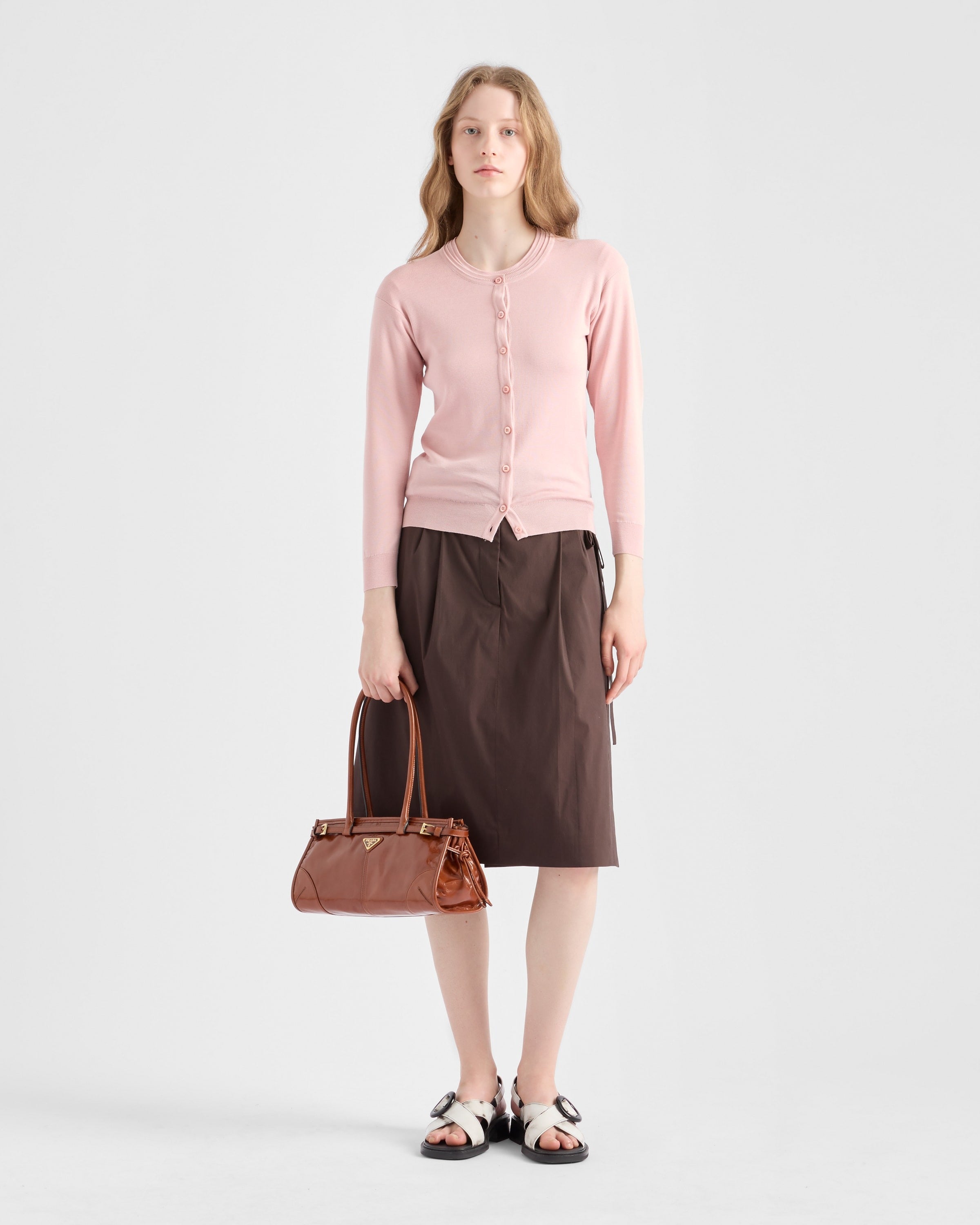 Prada Bonnie medium leather handbag Palisander