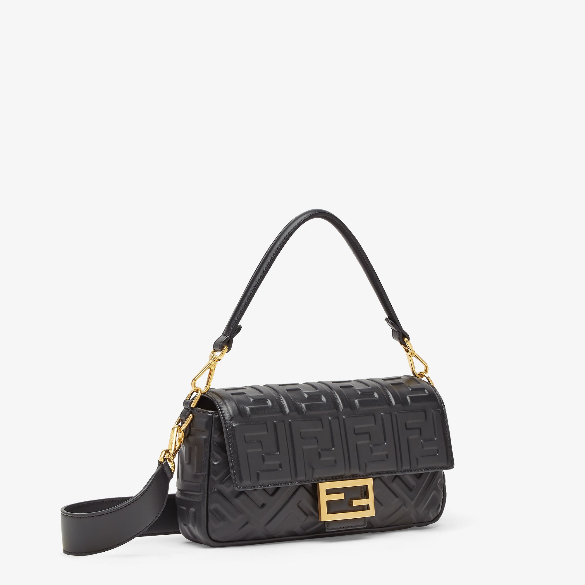Baguette Black leather bag