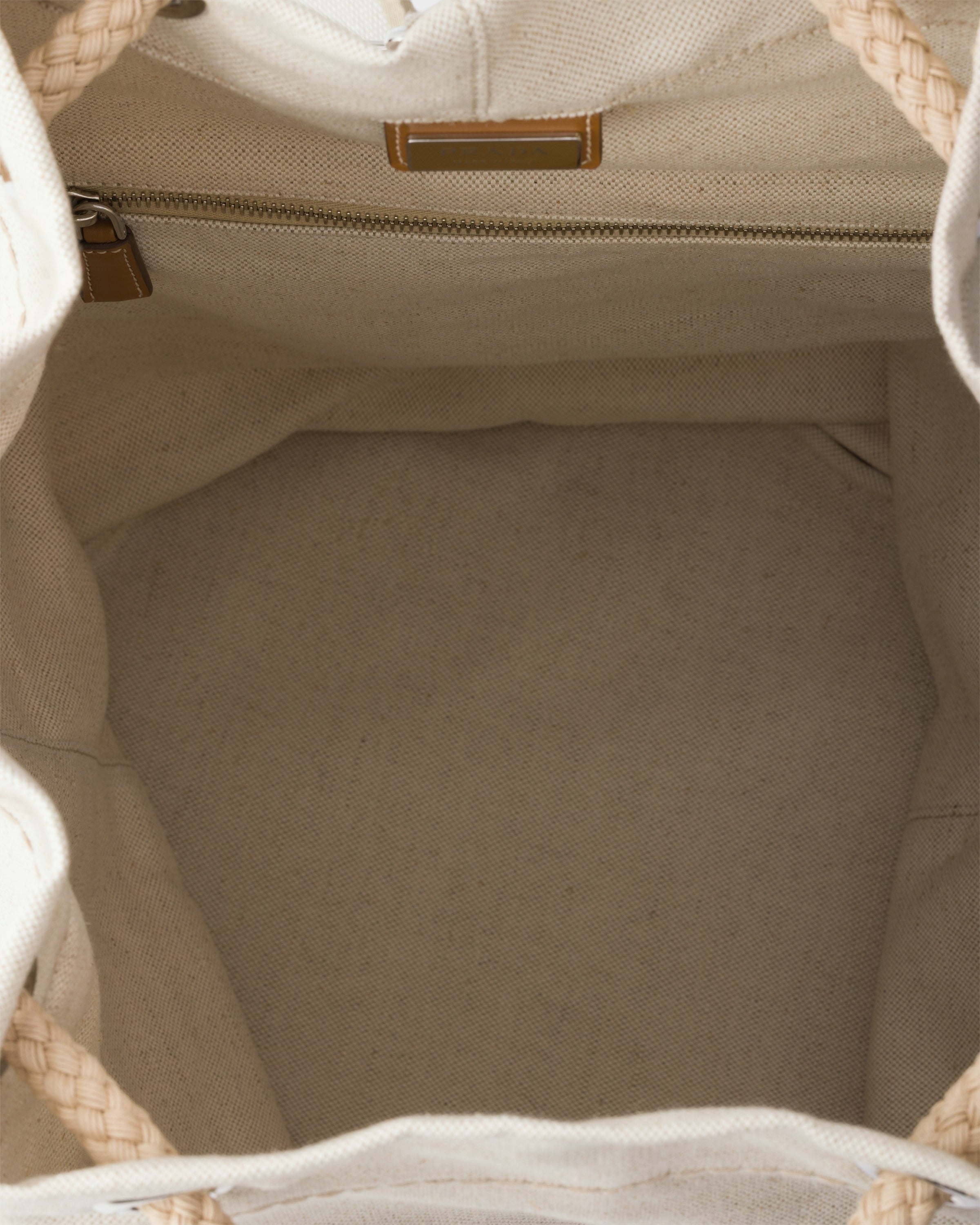 Linen blend drawstring duffel bag Natural