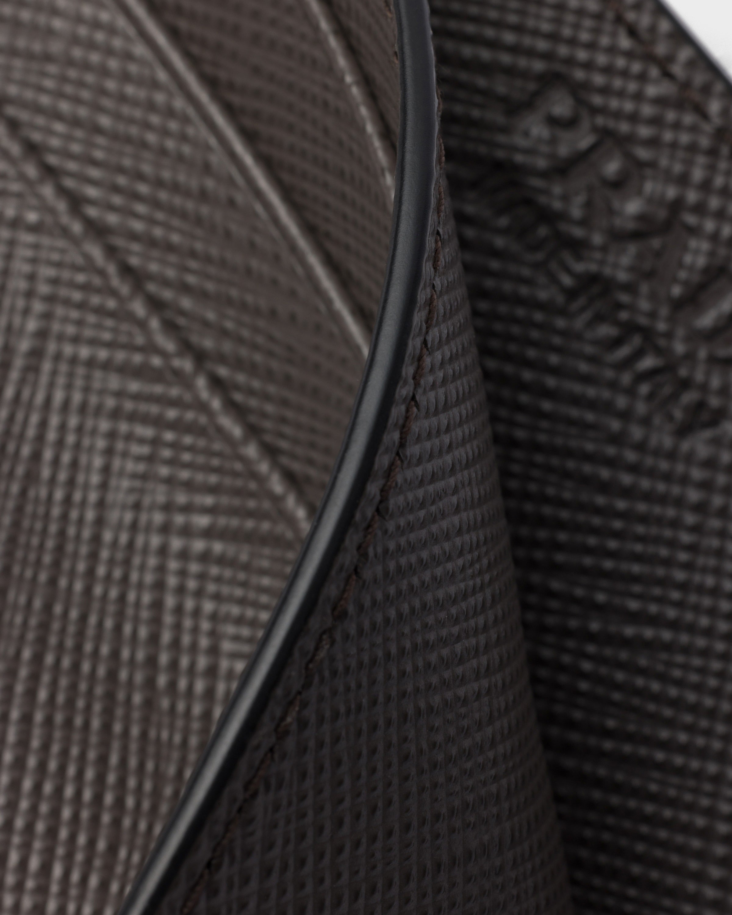 Saffiano leather card holder Smoky Gray