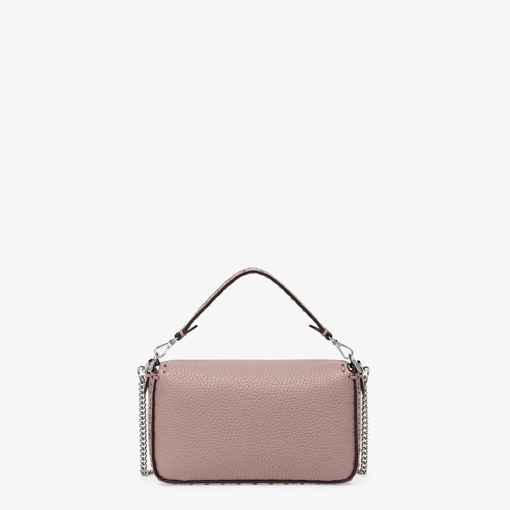 Baguette Mini Mauve pink Selleria bag with 309 hand-sewn topstitches