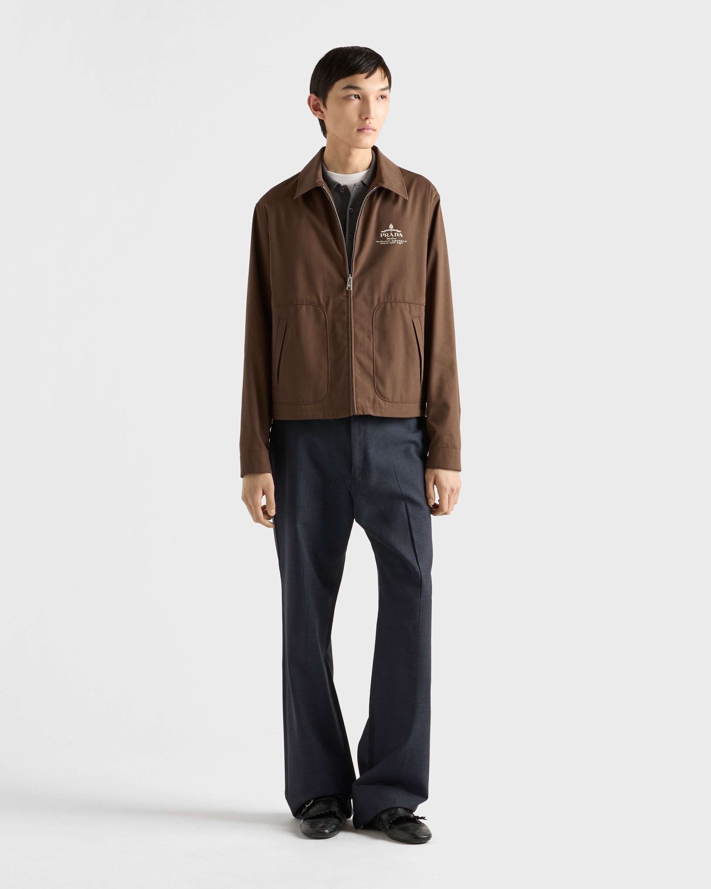 Cotton blend blouson jacket Ebony