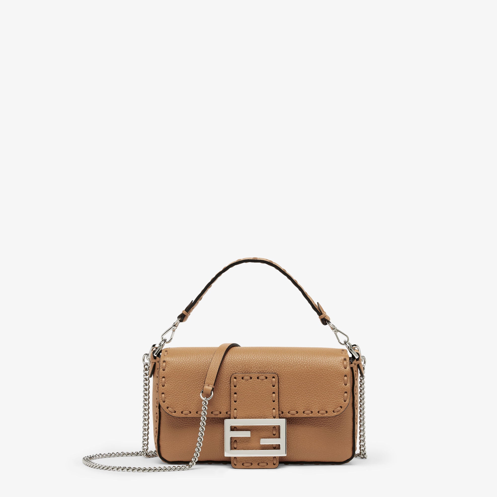 Baguette Mini Cappuccino-colored Selleria bag with 309 hand-sewn stitches