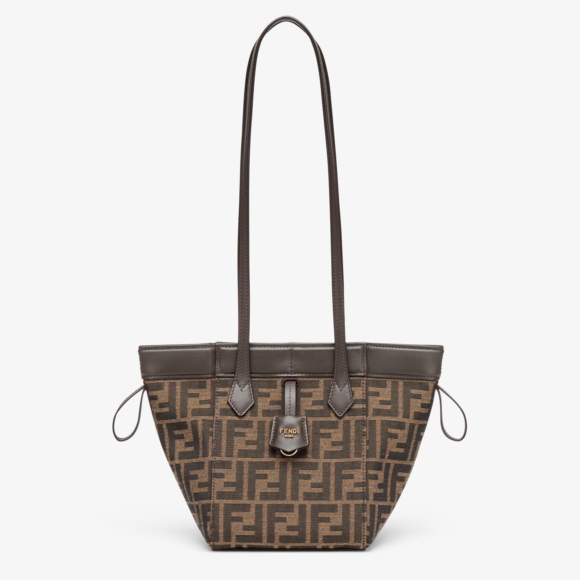 Fendi Origami Mini Brown FF jacquard fabric mini bag that can be transformed