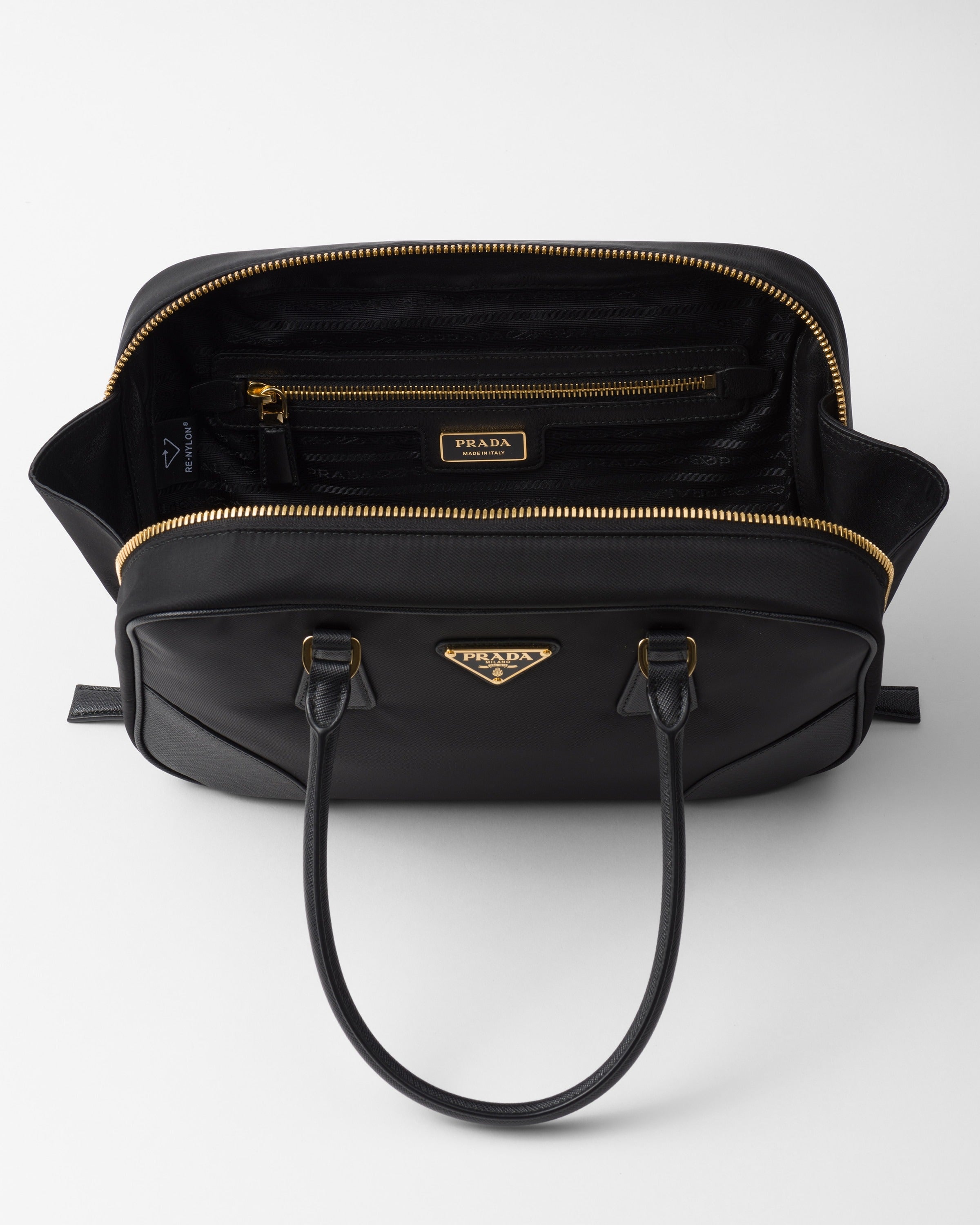 Prada Re-Edition 1978 medium Re-Nylon and Saffiano leather two-handle bag Black
