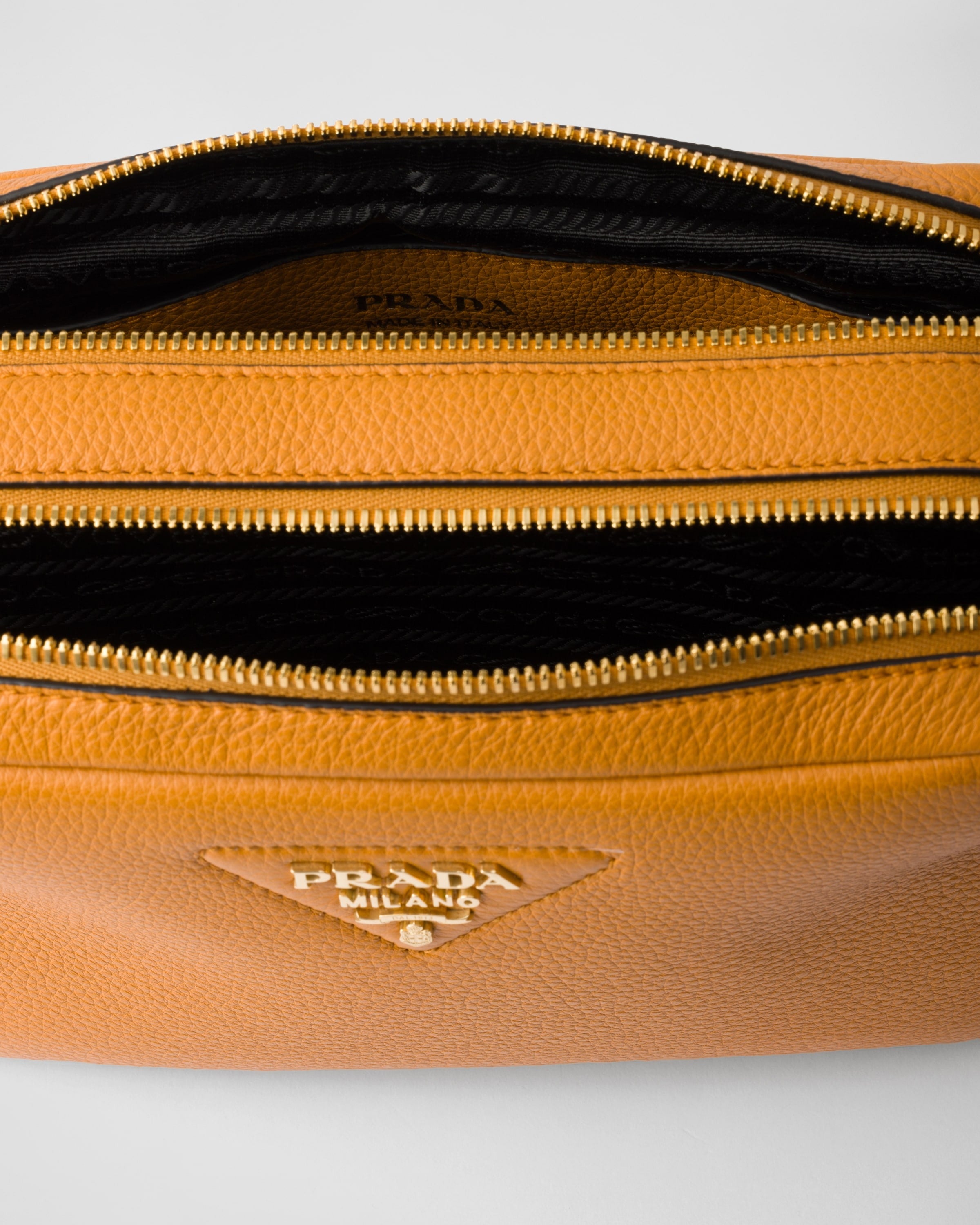 Small leather shoulder bag Amber