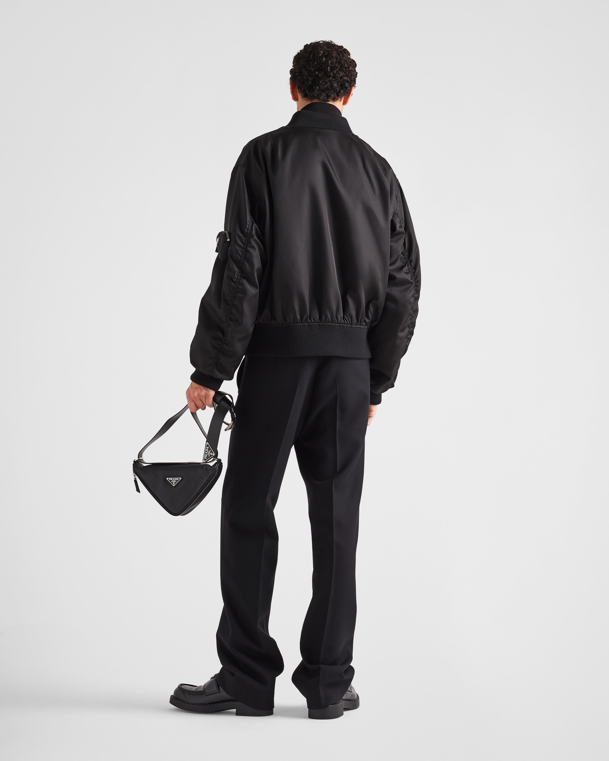 Re-Nylon bomber jacket Black