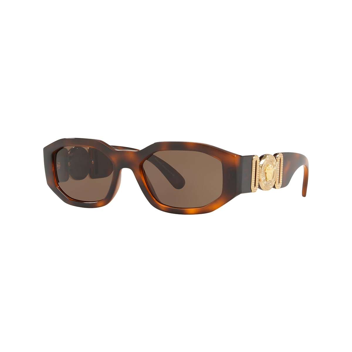 VERSACE VE4361 Biggie Havana - Unisex Luxury Sunglasses, Dark Brown Lens