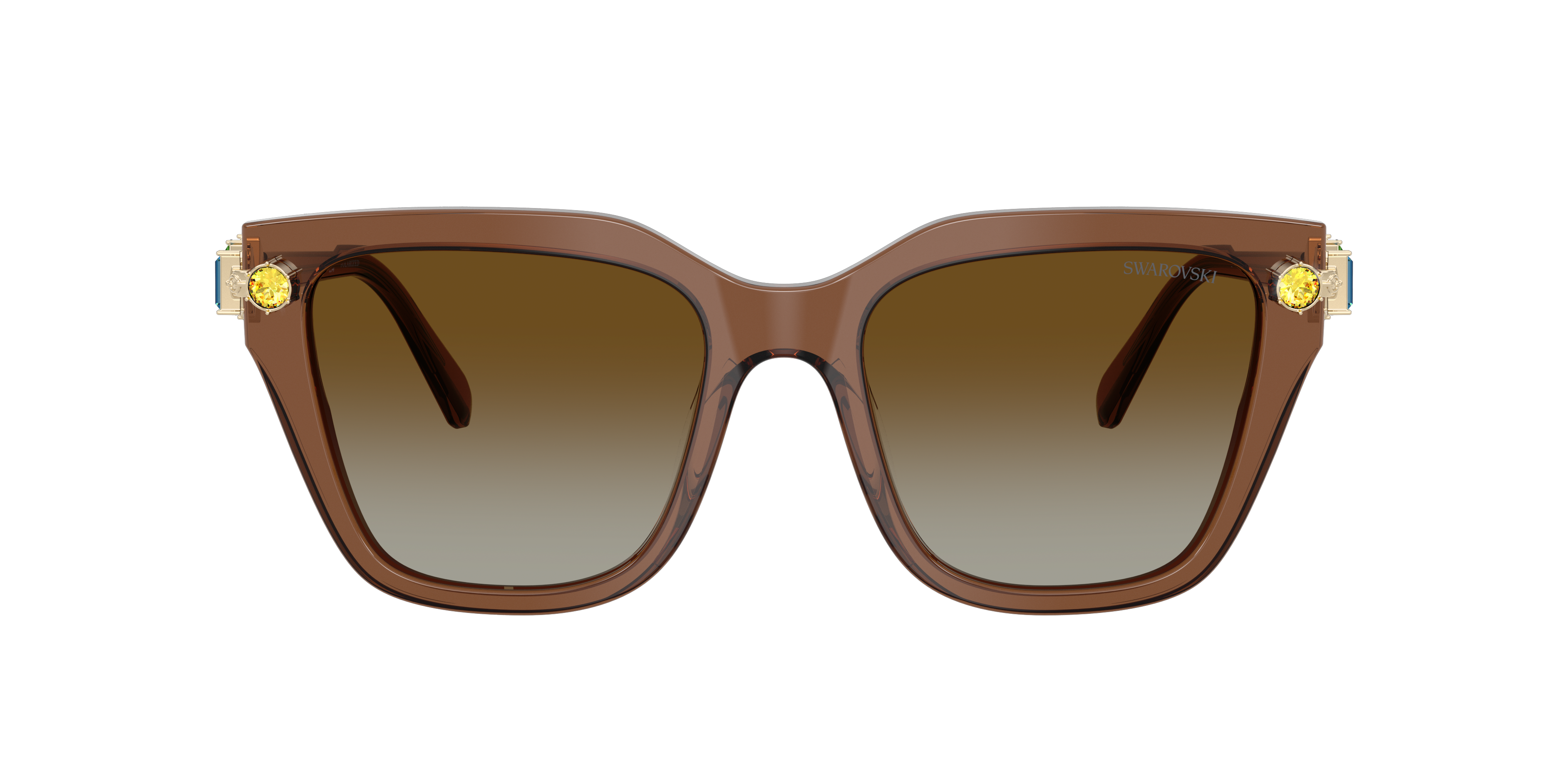 SWAROVSKI SK6041 Transparent Brown - Women Sunglasses, Gradient Brown Polar Lens