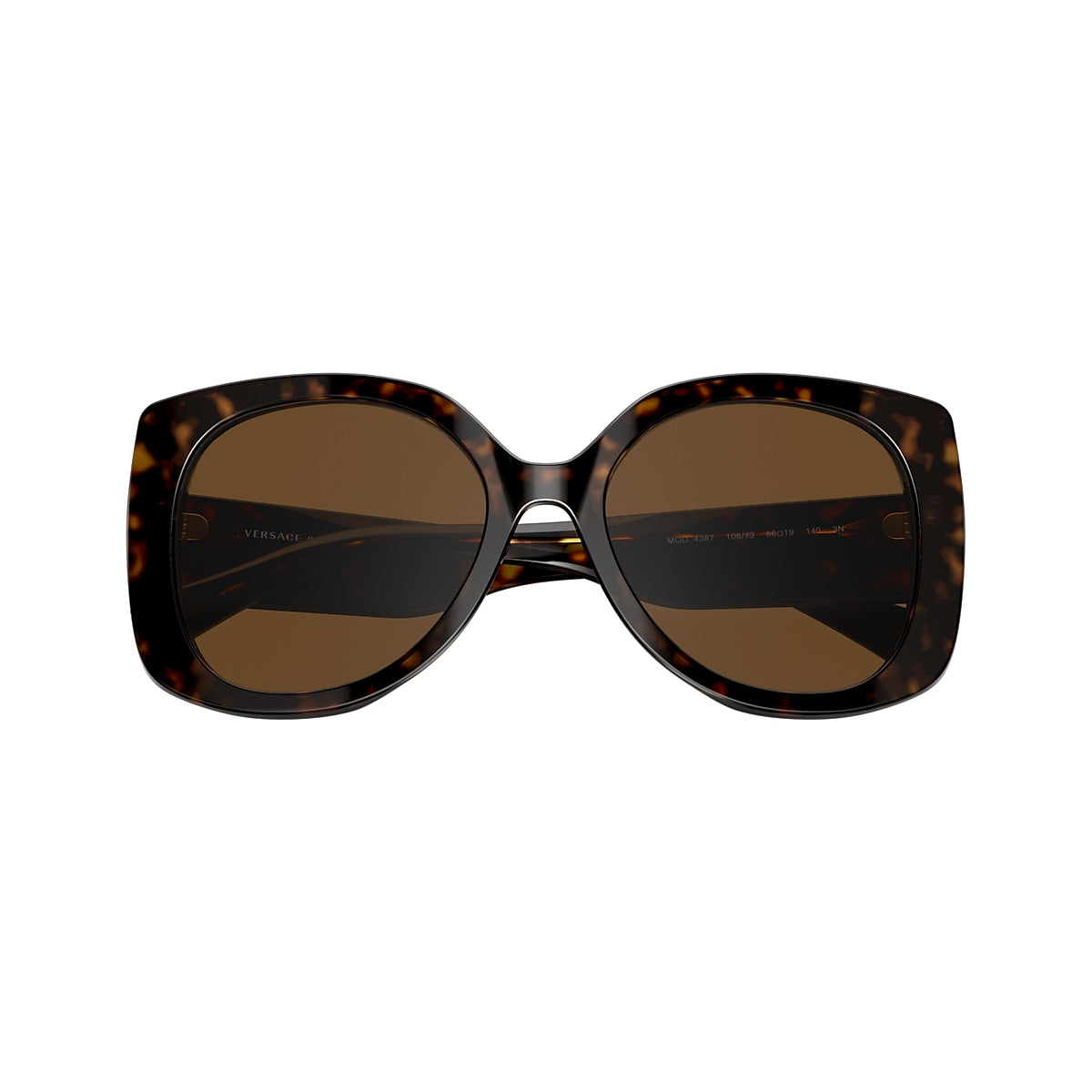 VERSACE VE4387 Havana - Women Luxury Sunglasses, Dark Brown Lens