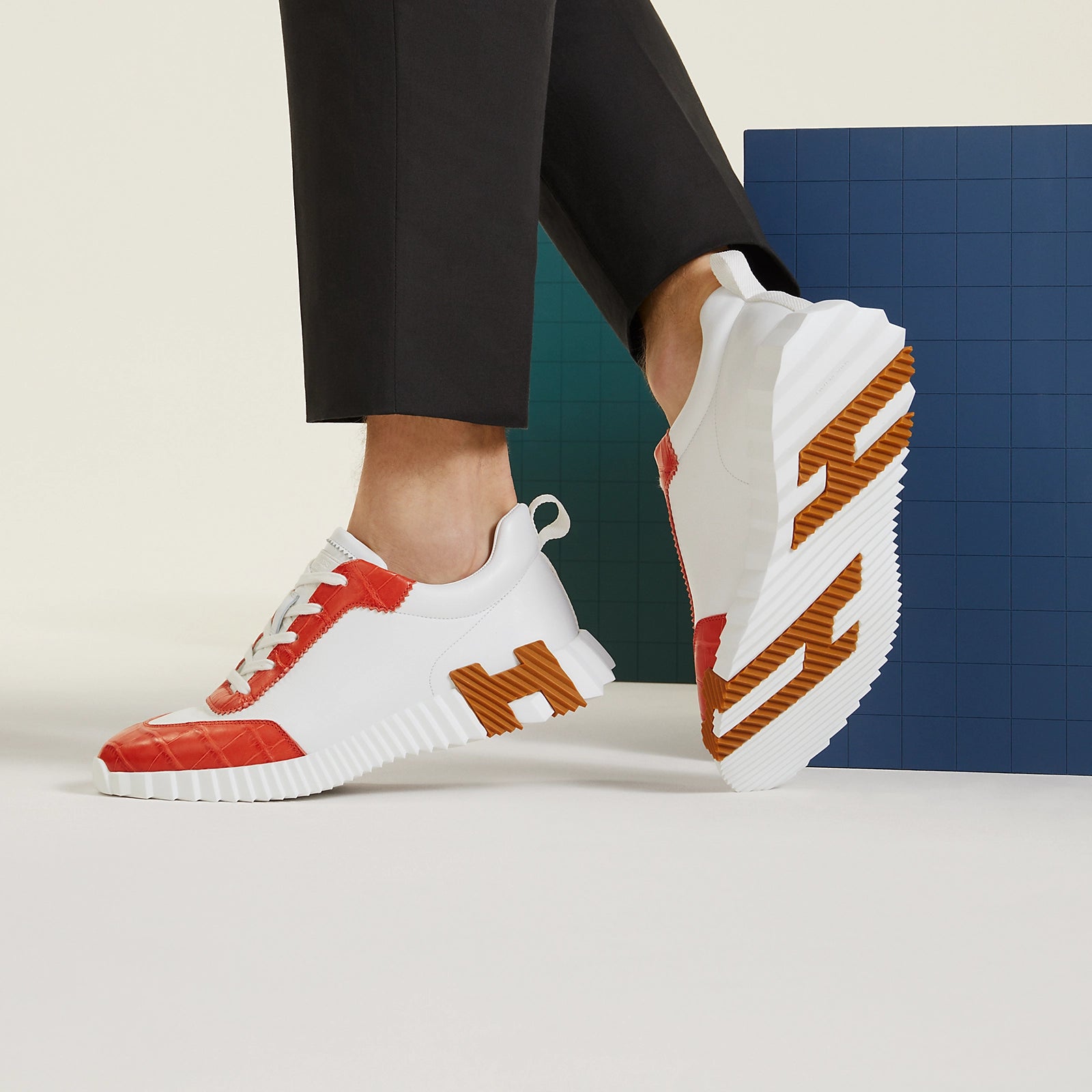 Bouncing Sneaker Blanc/Orange nacarat