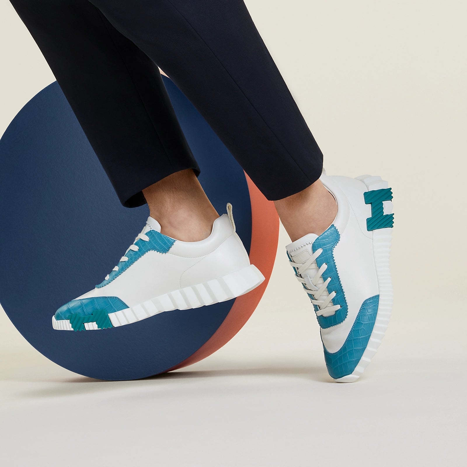 Bouncing Sneaker Blanc/Bleu Minéral