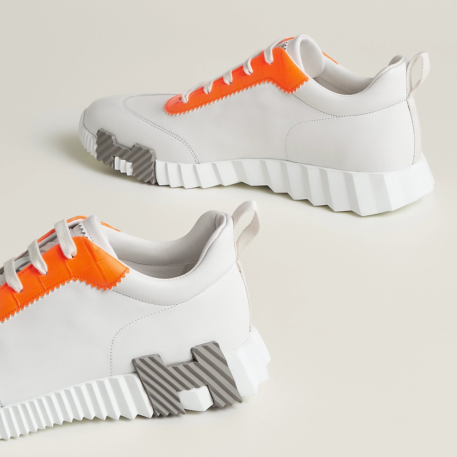 Bouncing Sneaker Blanc/Orange Fluo