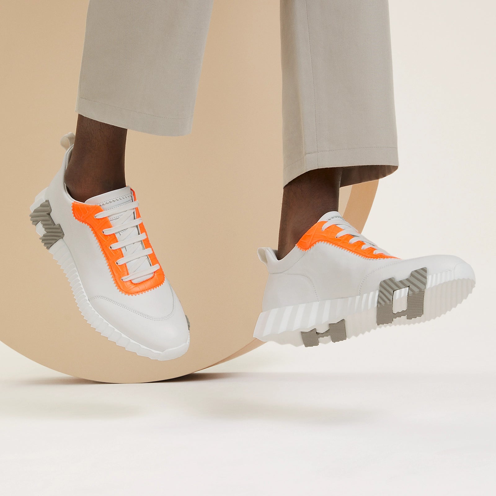 Bouncing Sneaker Blanc/Orange Fluo