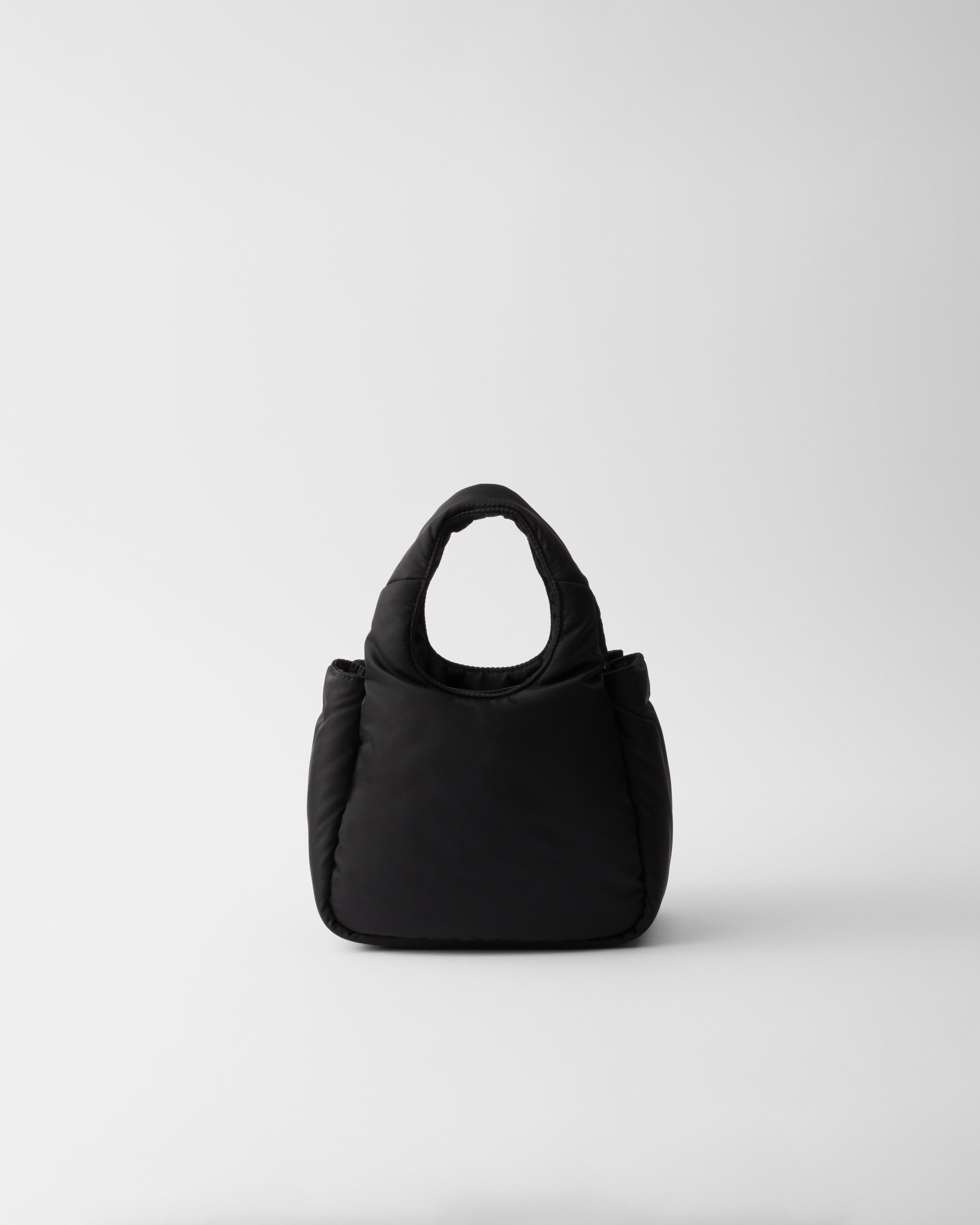 Padded Re-Nylon mini-bag with bow Black