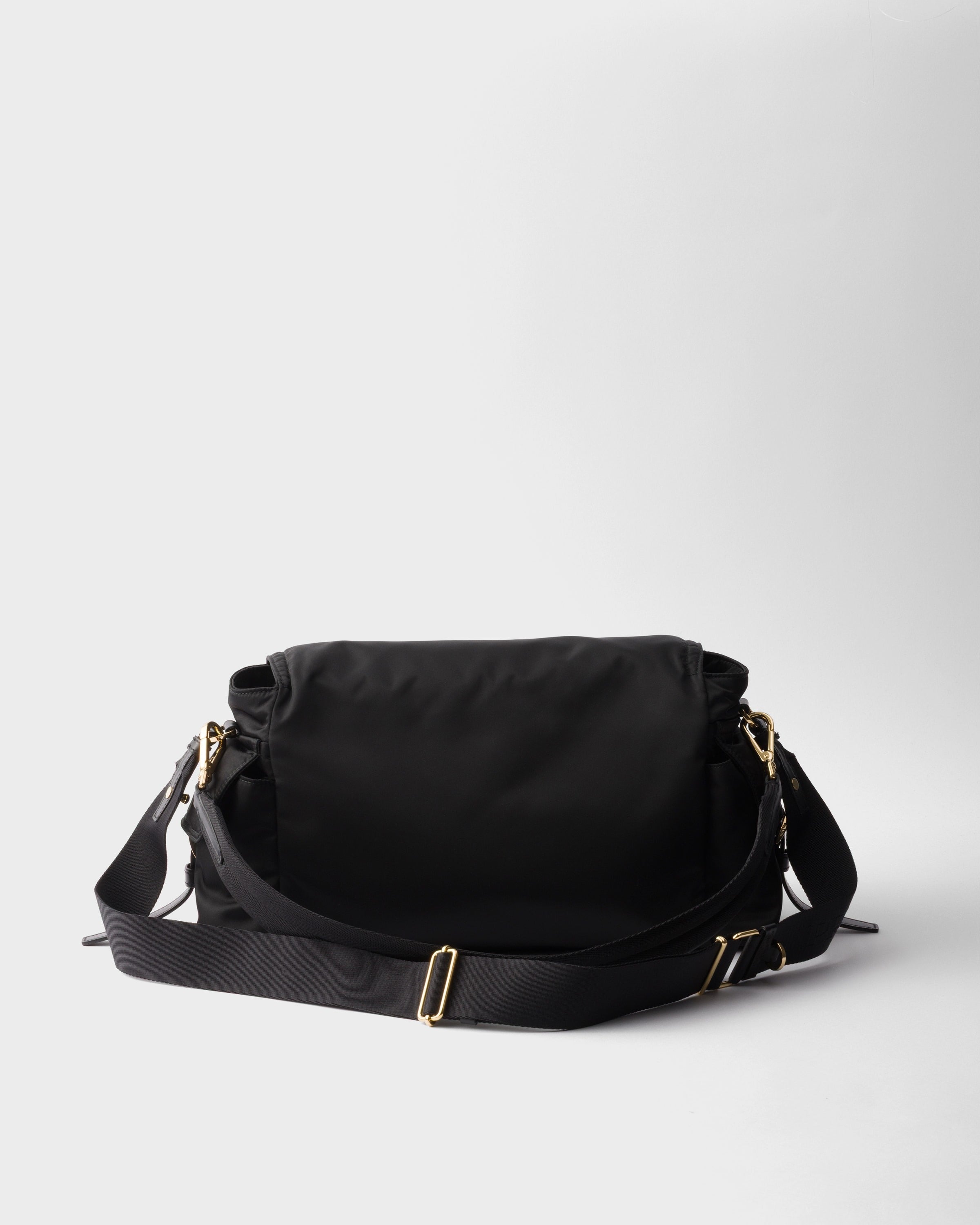 Prada Explore large Re-Nylon shoulder bag with flap Black