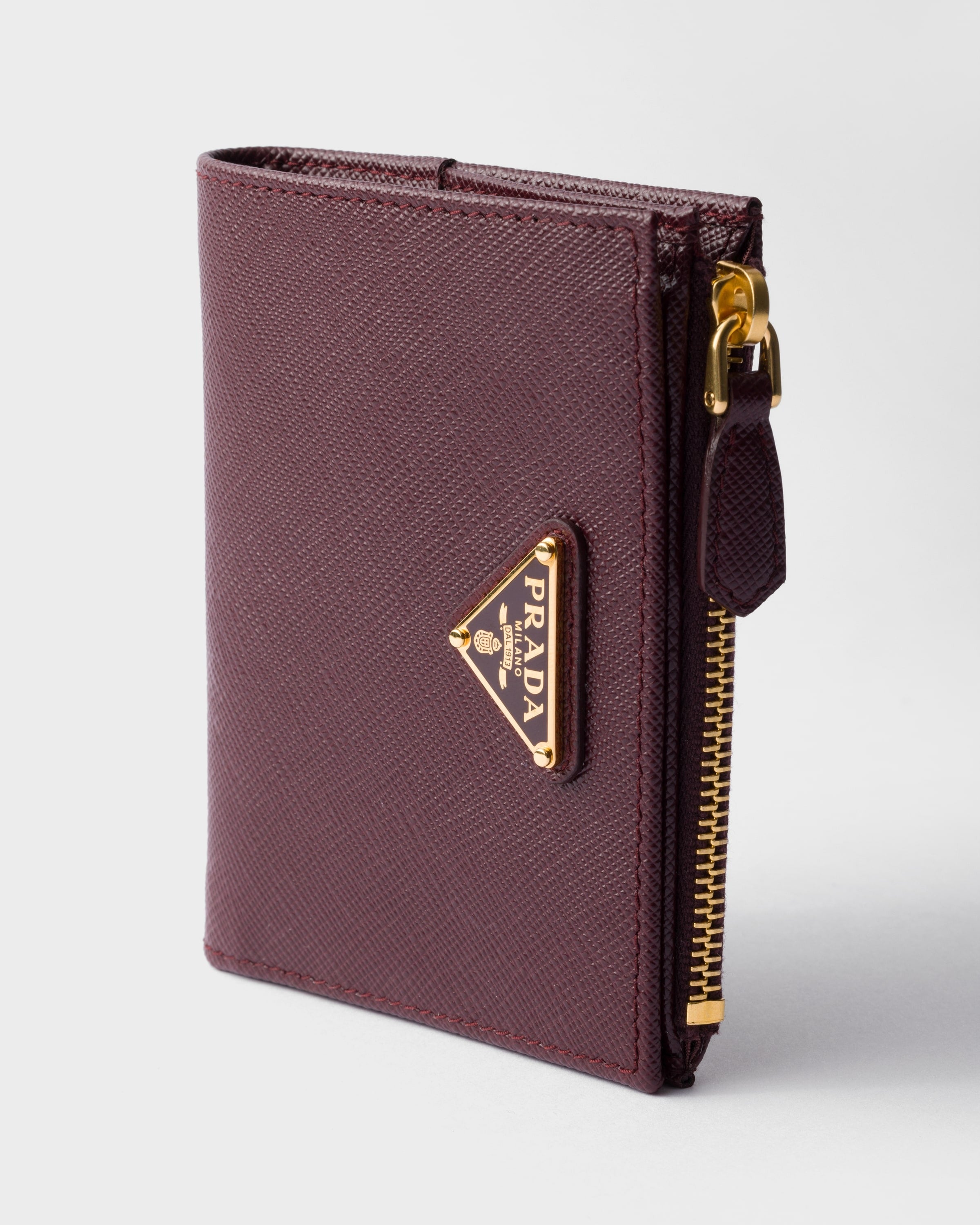 Small Saffiano leather wallet Burgundy
