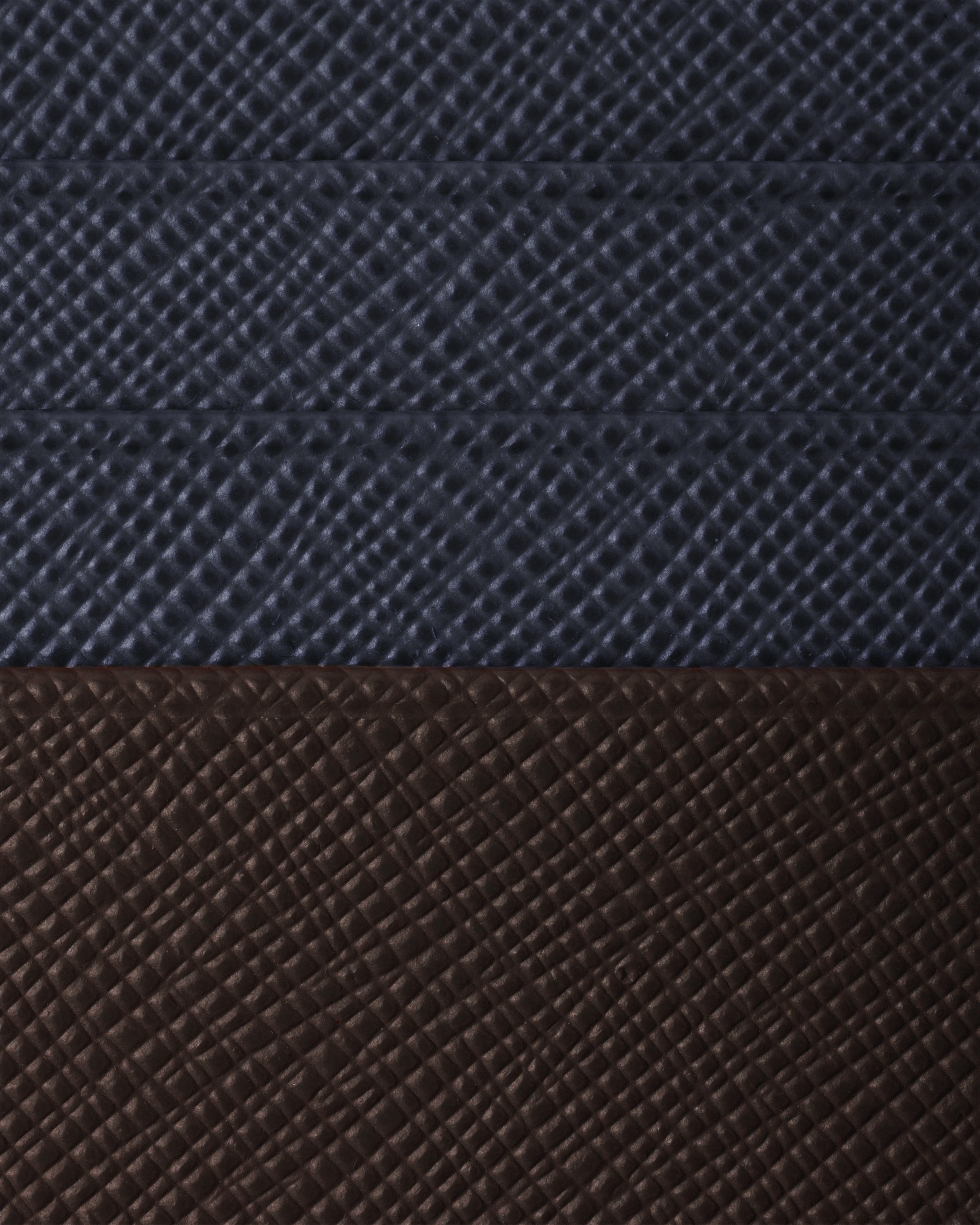 Saffiano leather card holder Coffee/Baltic Blue