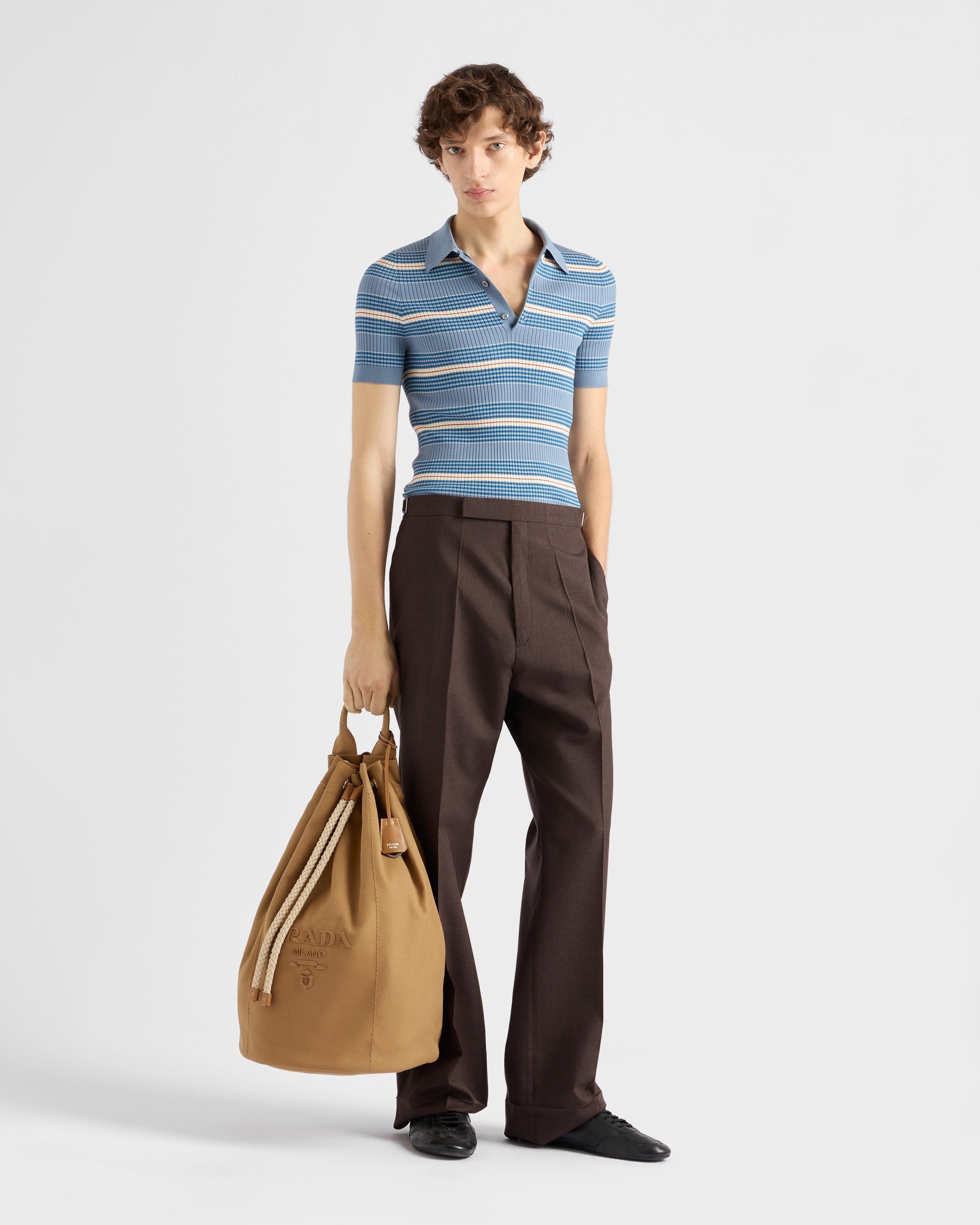 Canvas drawstring duffle bag Tabacco