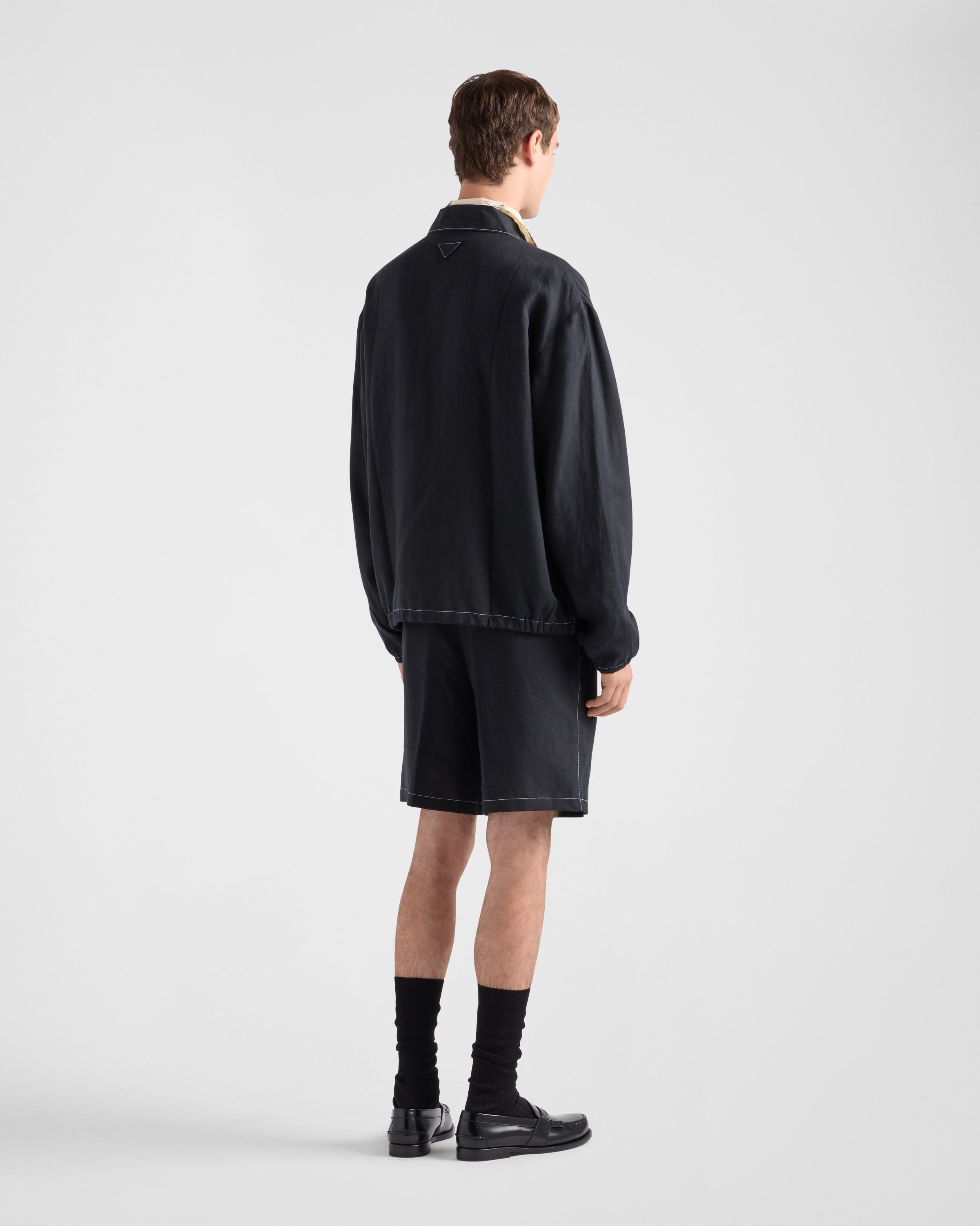 Cotton blouson jacket Black